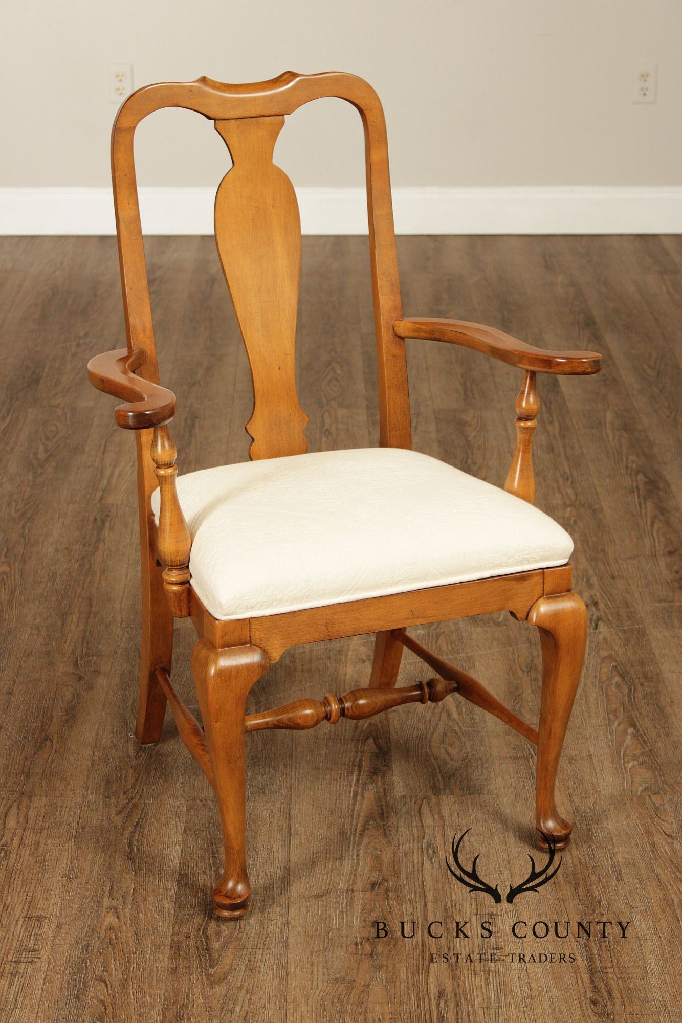 Ethan Allen 1776 Collection Set Of 6 Queen Anne Style Maple Dining Chairs