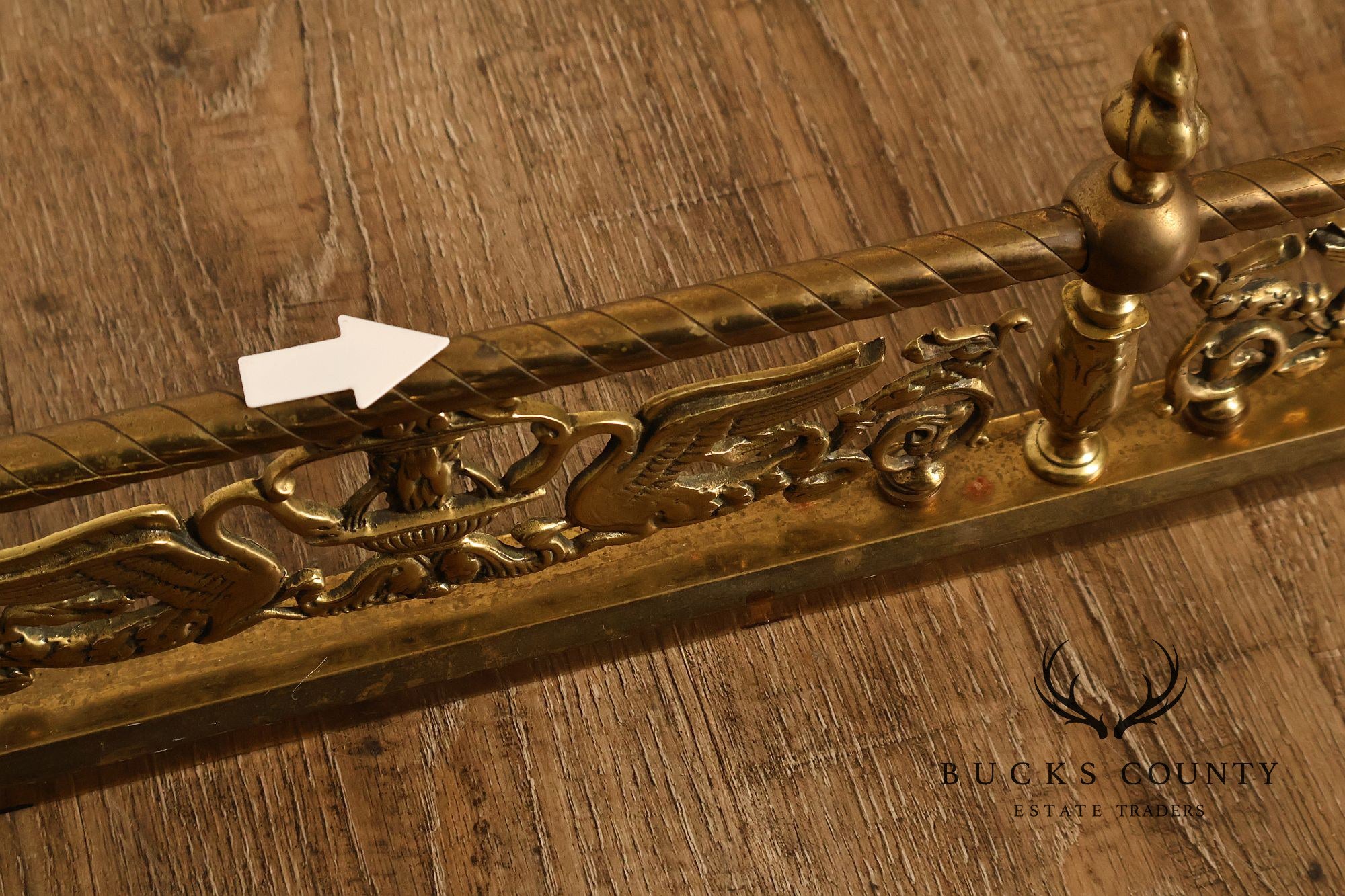 Neoclassical Style Brass Fireplace Fender