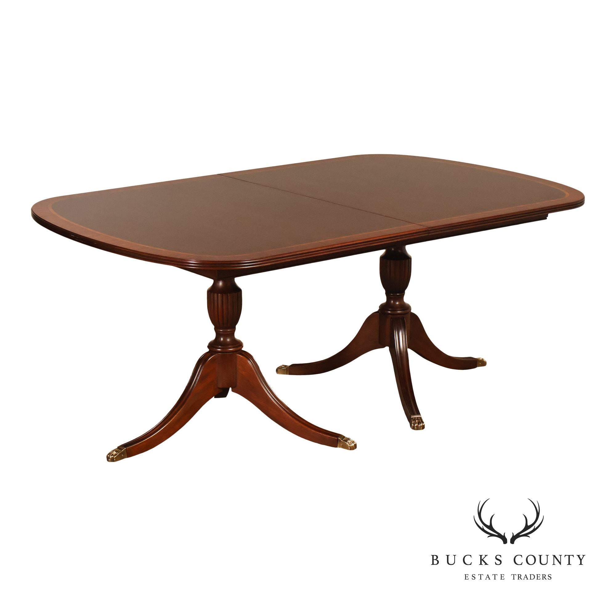 Henkel Harris Mahogany Double Pedestal Dining Table