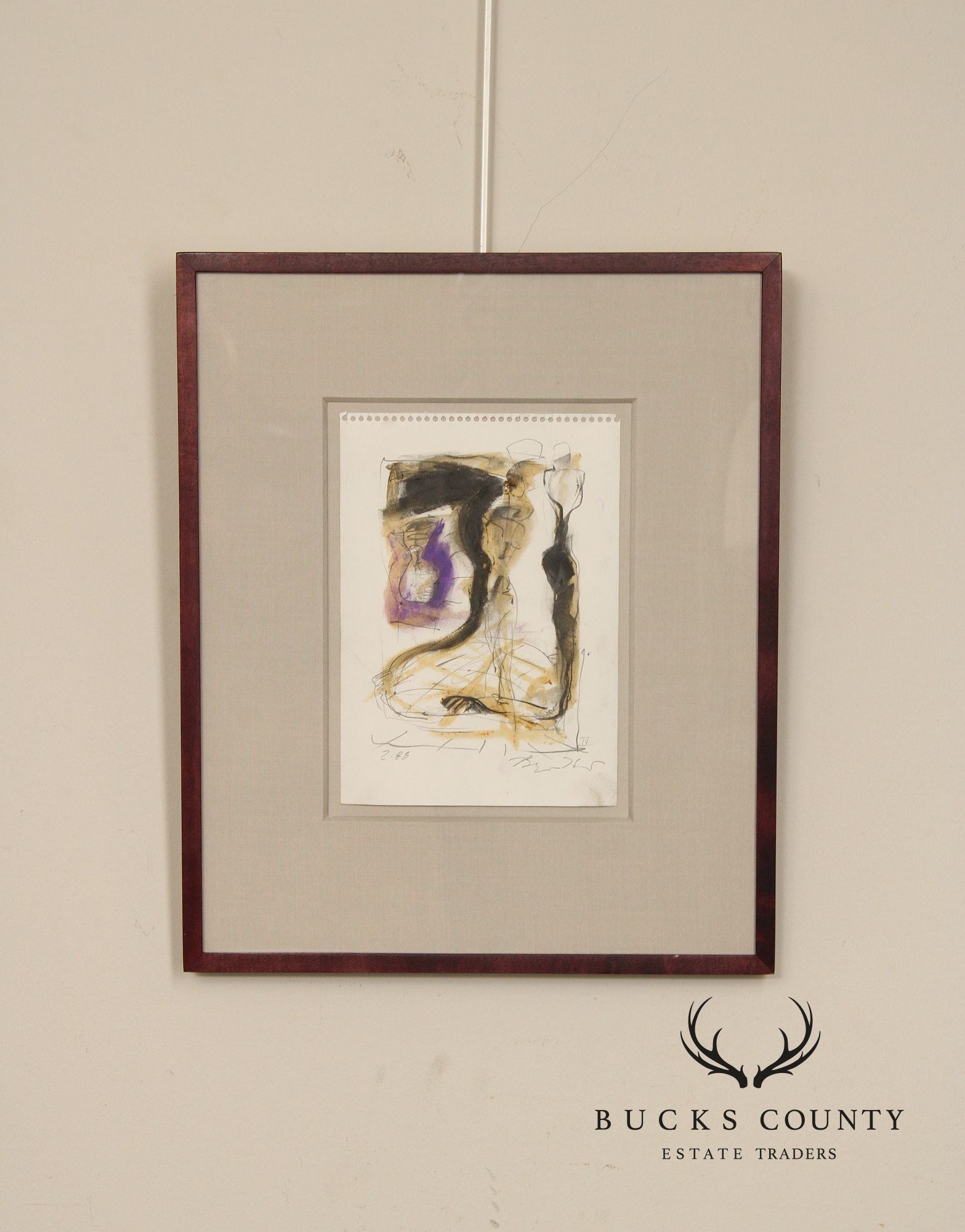 Bryan Hunt Abstract Graphite on Paper, 'Four Movements IV'