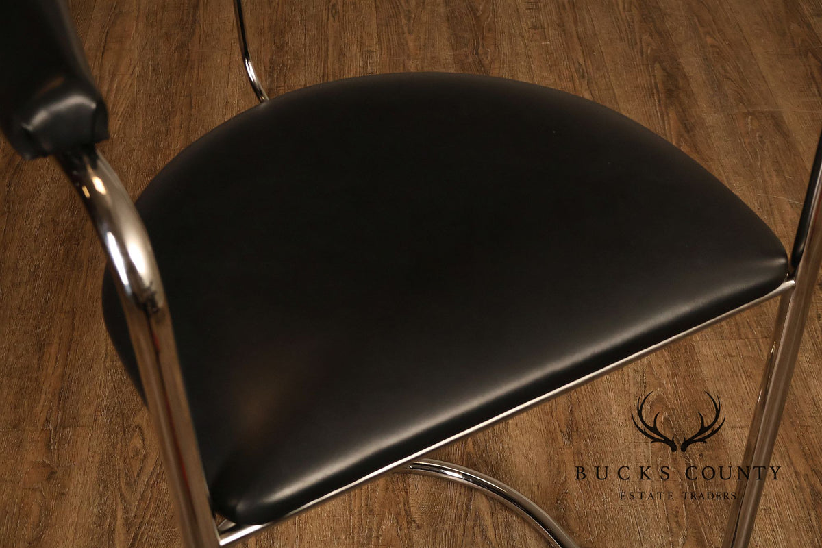 Thonet Modern Set of Eight Steel Cantilever Bar Stools