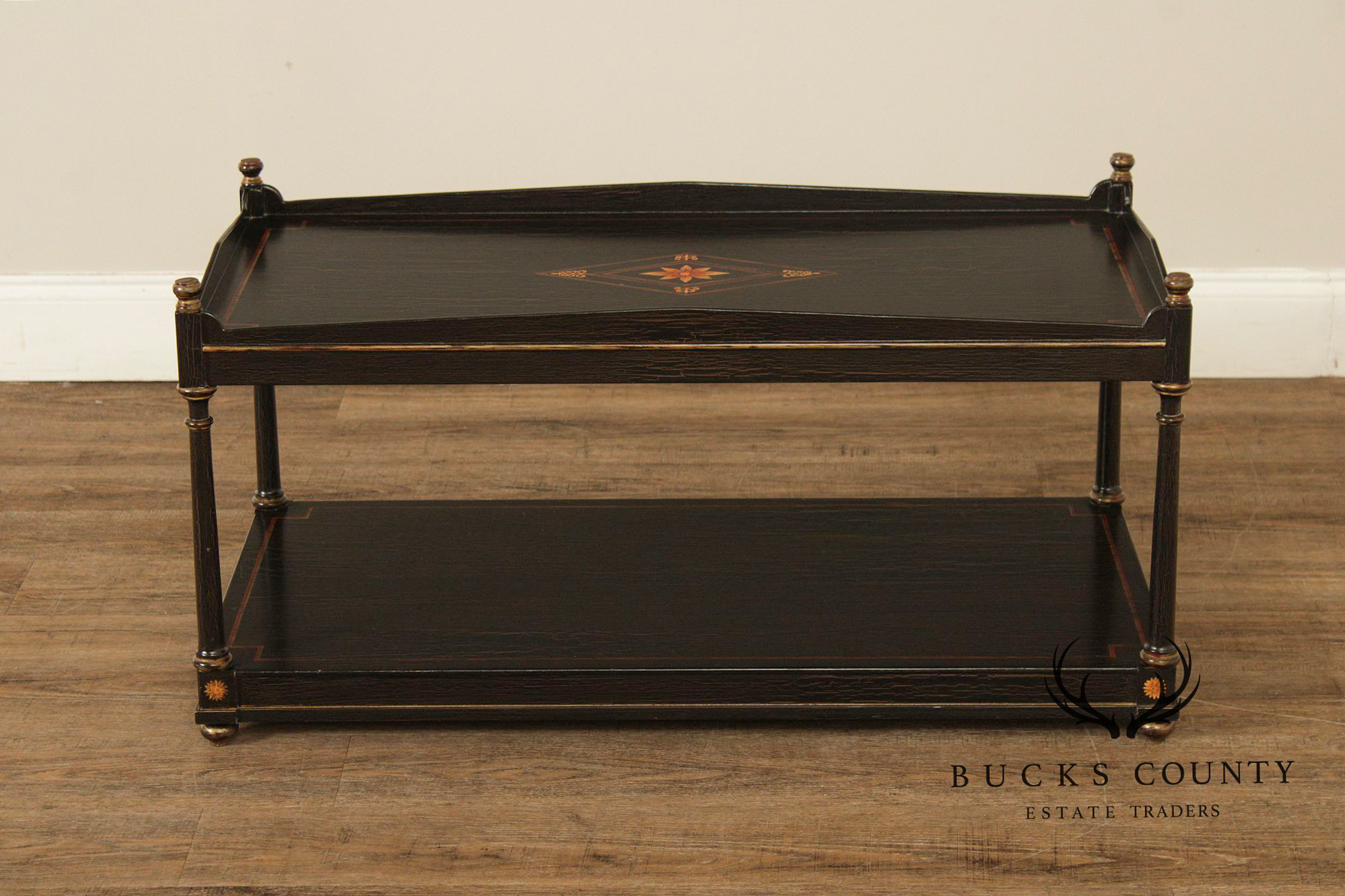 Regency Style Distressed Painted Coffee Table