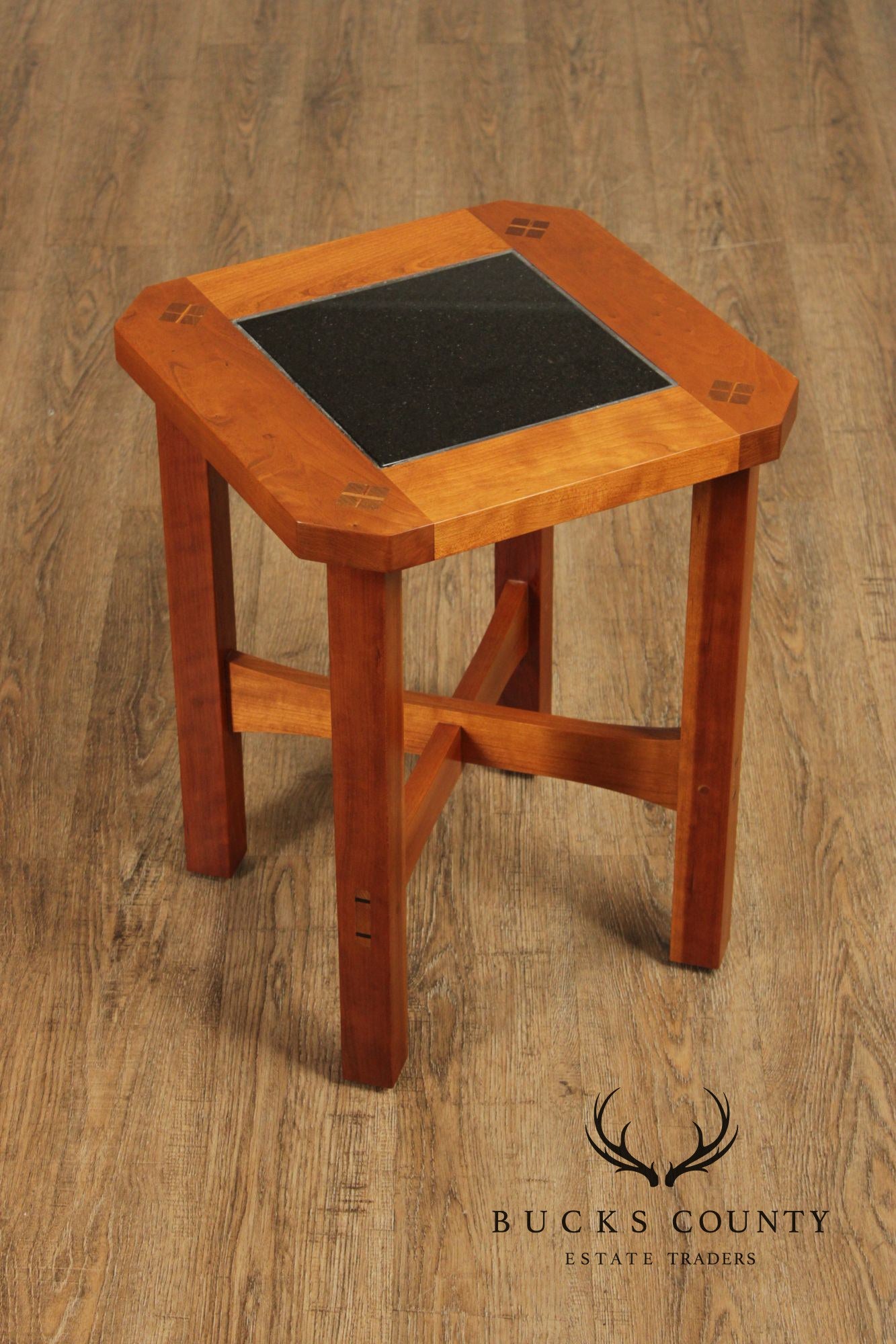 Stickley Mission Collection Pair Of Cherry Taboret Side Tables