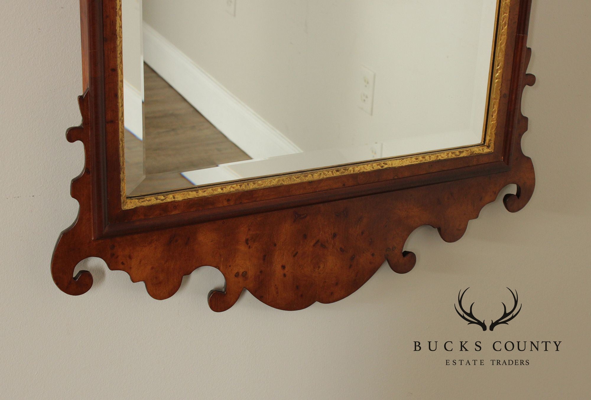 Friedman Brothers Colonial Williamsburg Burlwood Wall Mirror