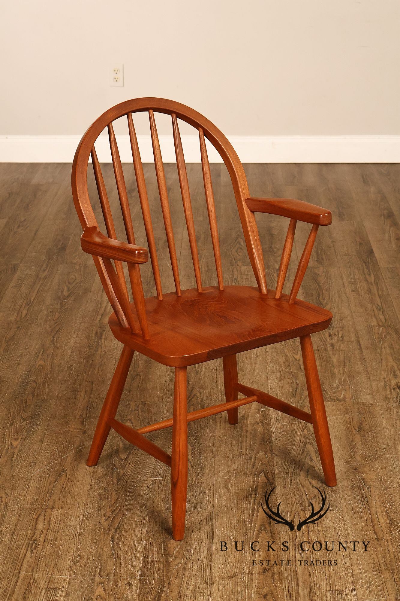 KD Sun Furniture Vintage Danish Modern Style Set of Six Teak Windsor Dining Chairs