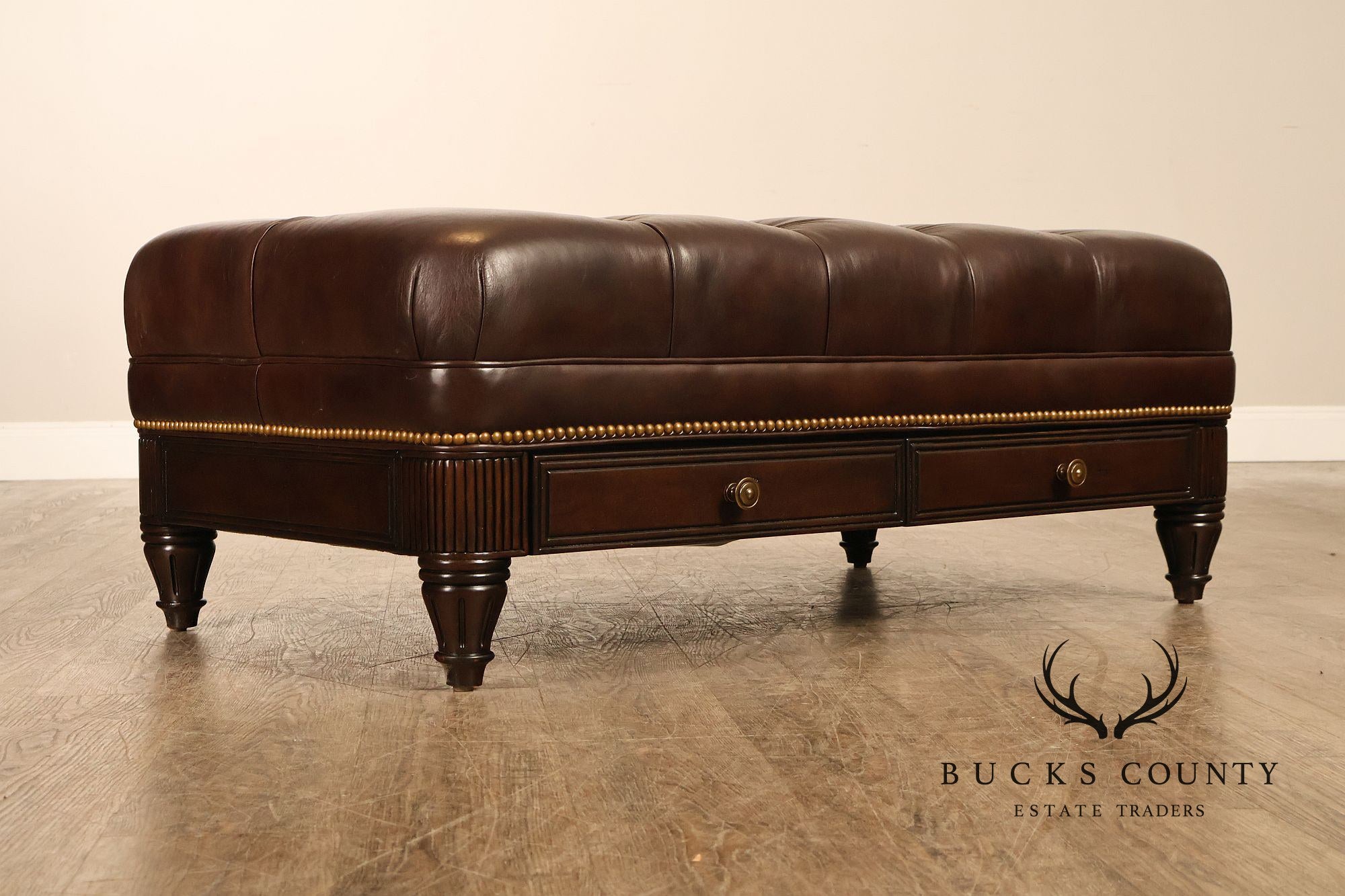 Hancock & Moore Tufted Leather 'Robinson' Cocktail Ottoman