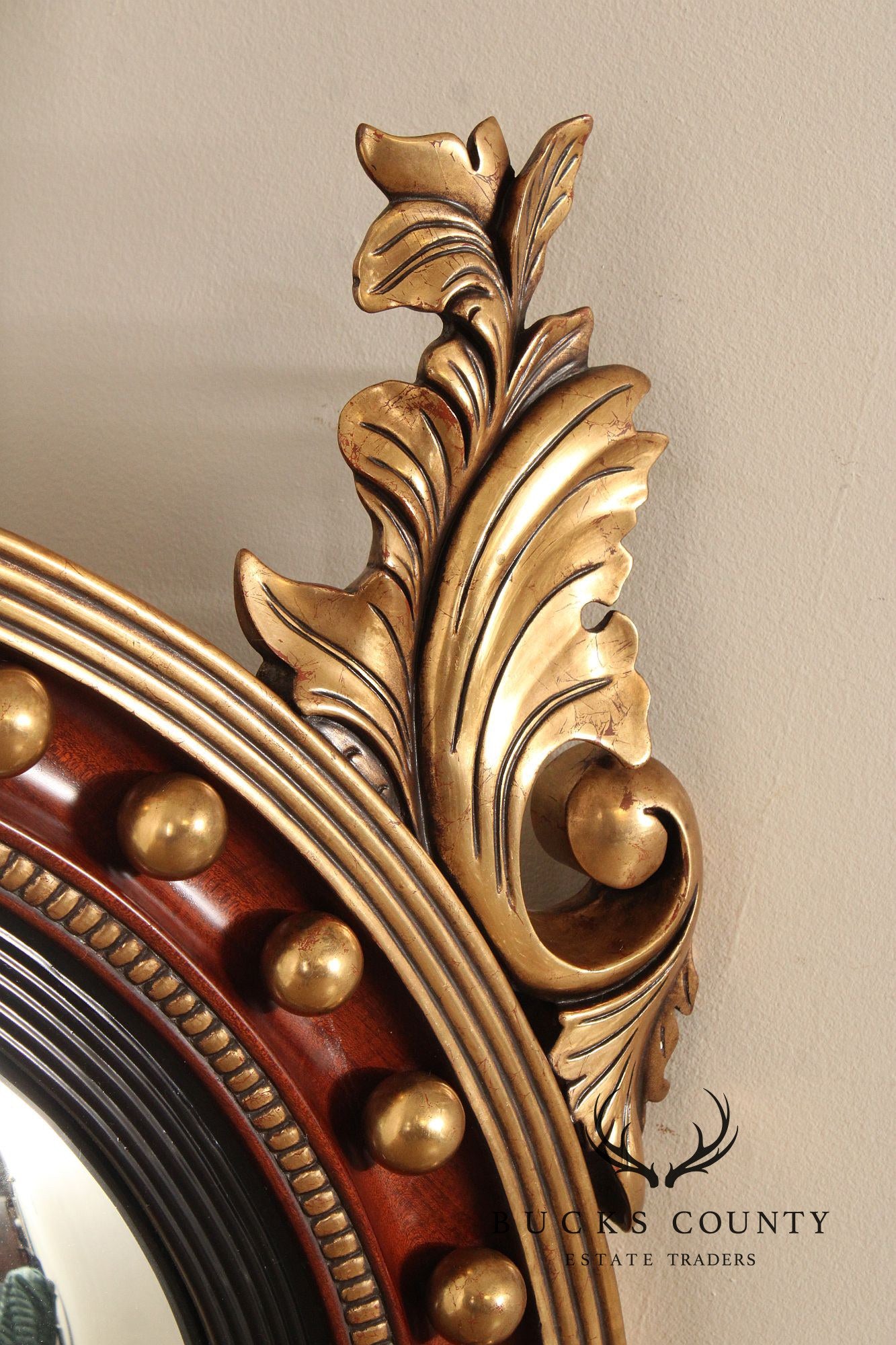 Victoria Collection Federal Style Large Convex Wall Mirror