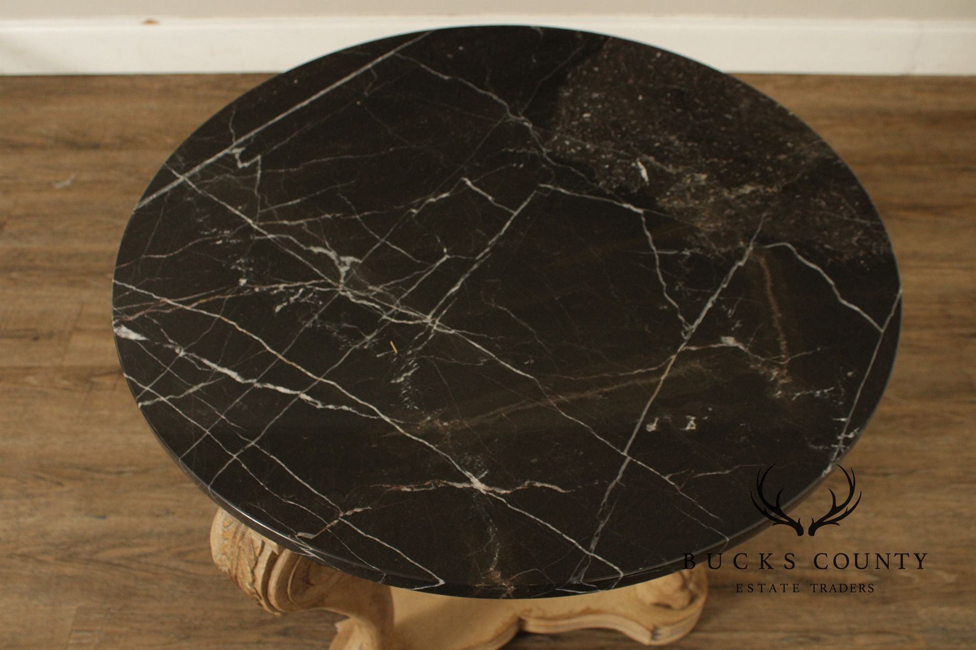 Italian Neoclassical Style Round Marble Top Side Table