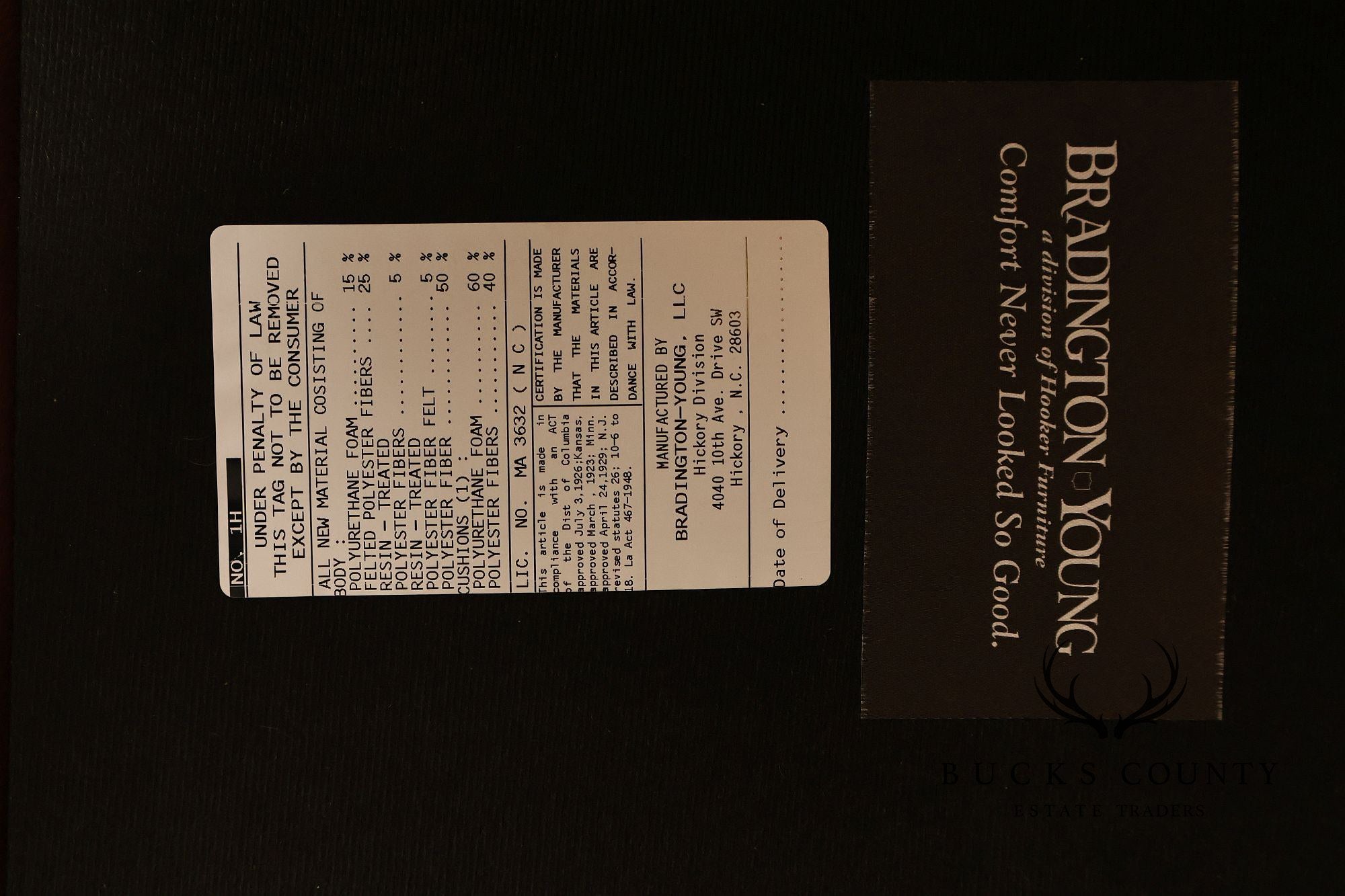 Bradington Young Traditional Style Leather Stationary Chair