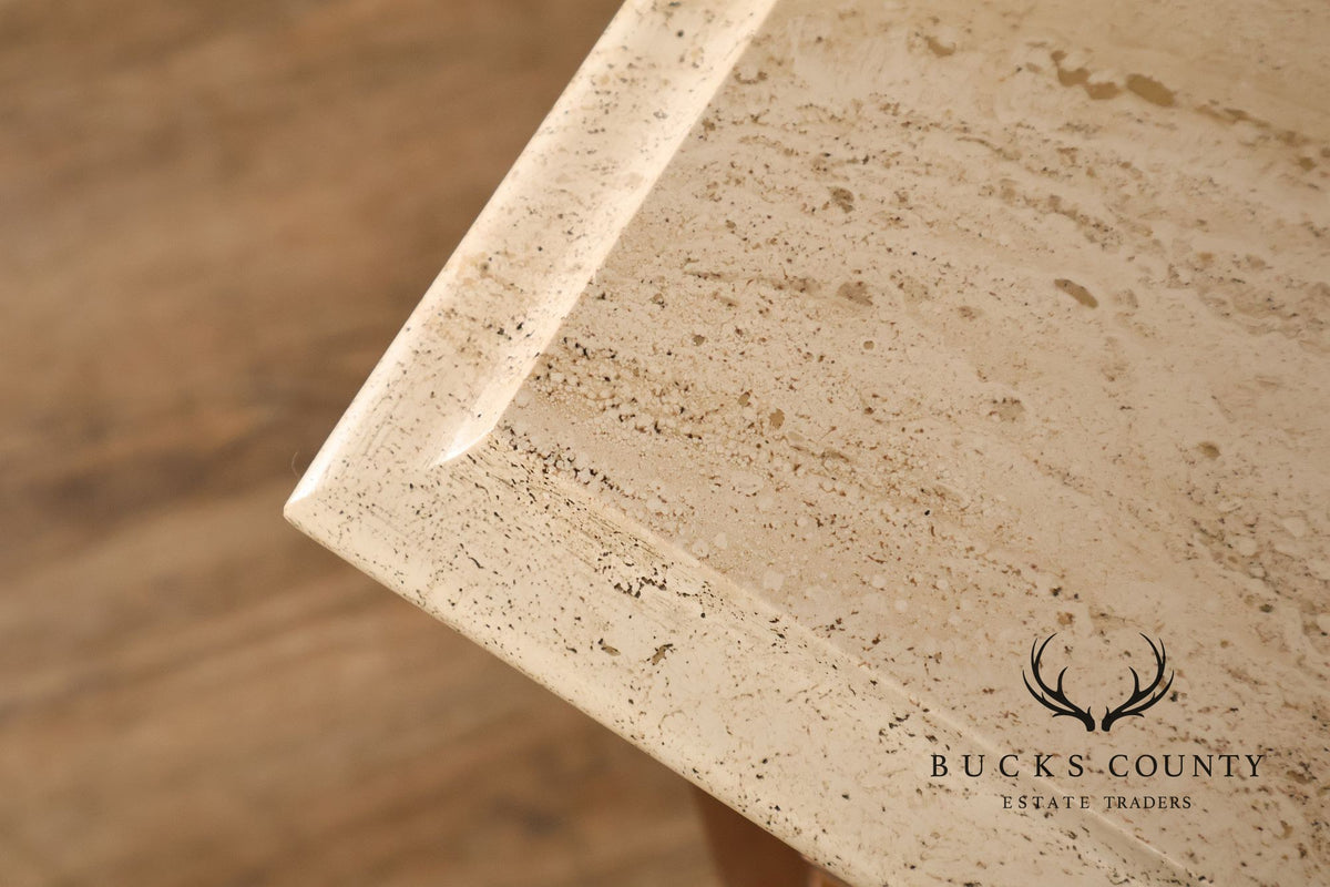 Italian Neoclassical Style Travertine Top Chest of Drawers