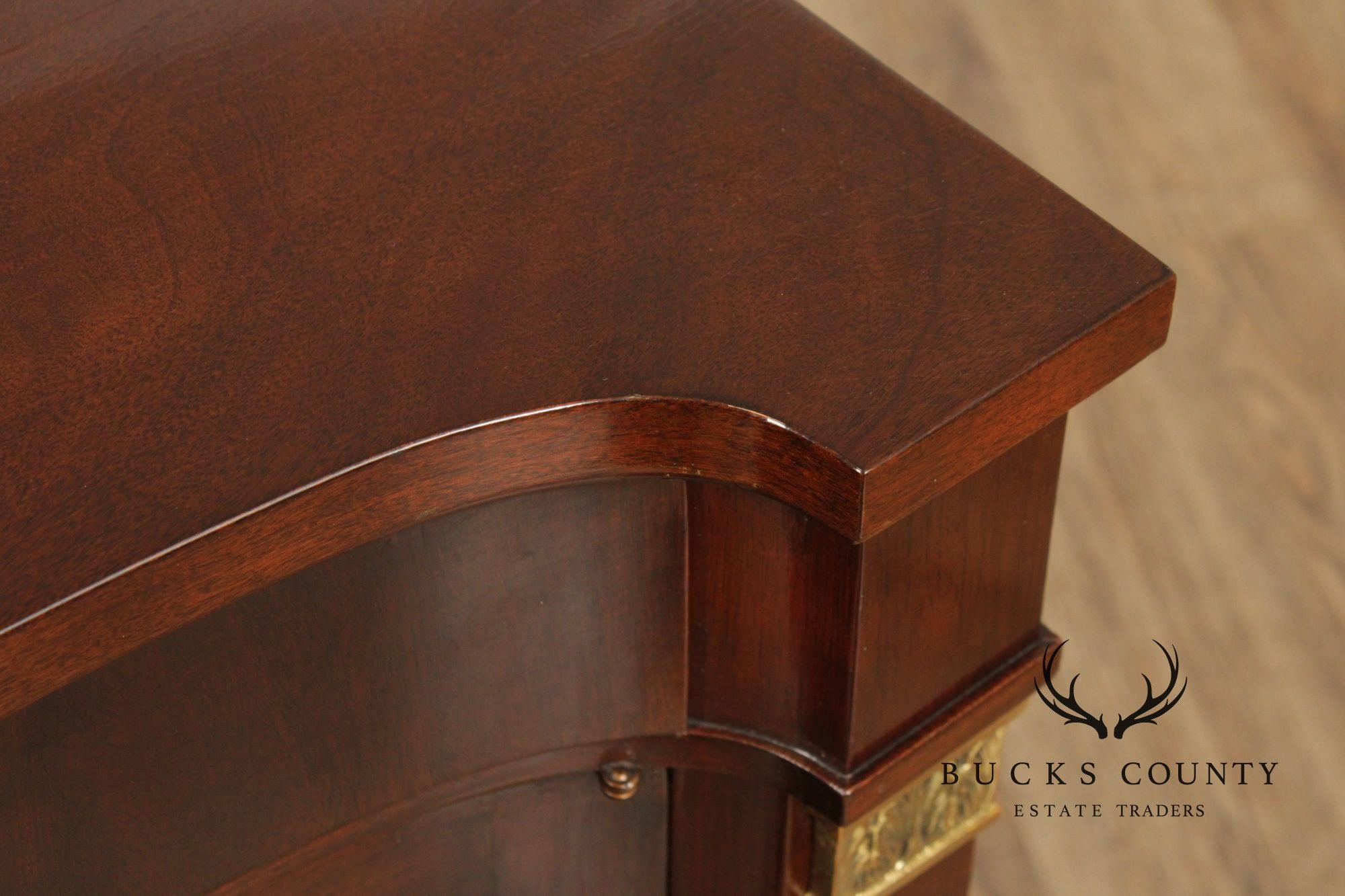 Regency Style Quality Vintage Pair of Mahogany Nightstands With Brass Accents
