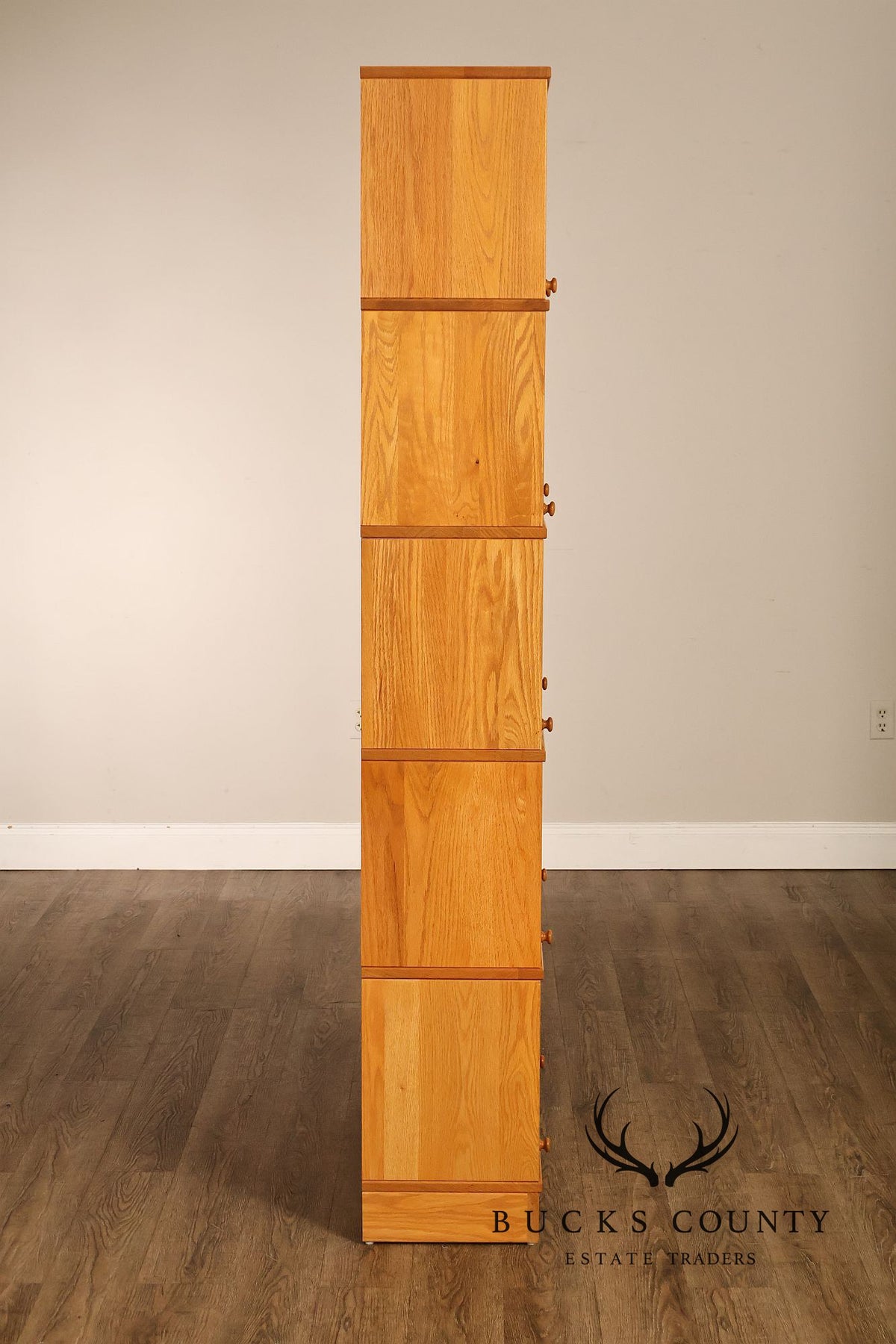 Amish Made Oak Five Stack Barrister Bookcase