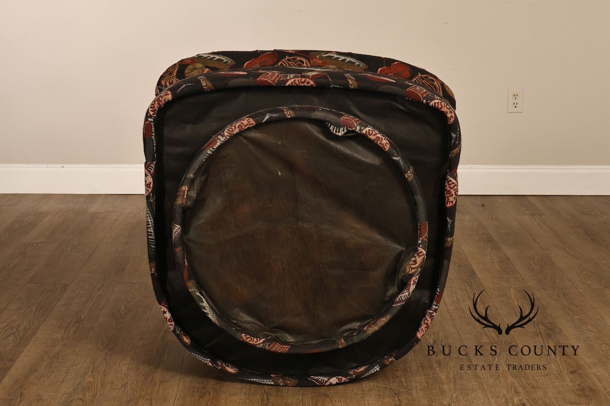 Custom Pair of Upholstered Swivel Club Chairs