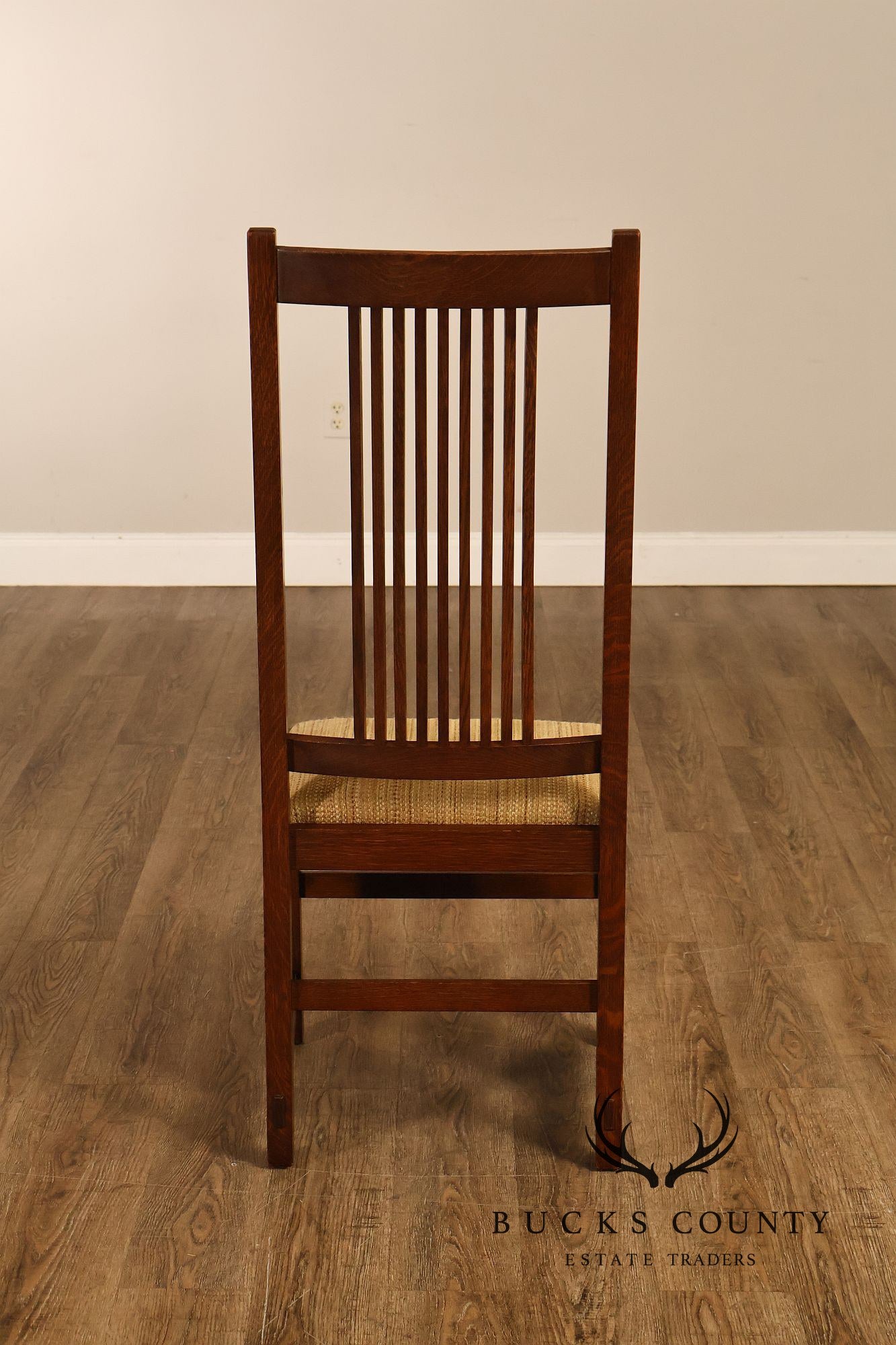 Stickley Mission Collection Pair of Oak Spindle Side Dining Chairs