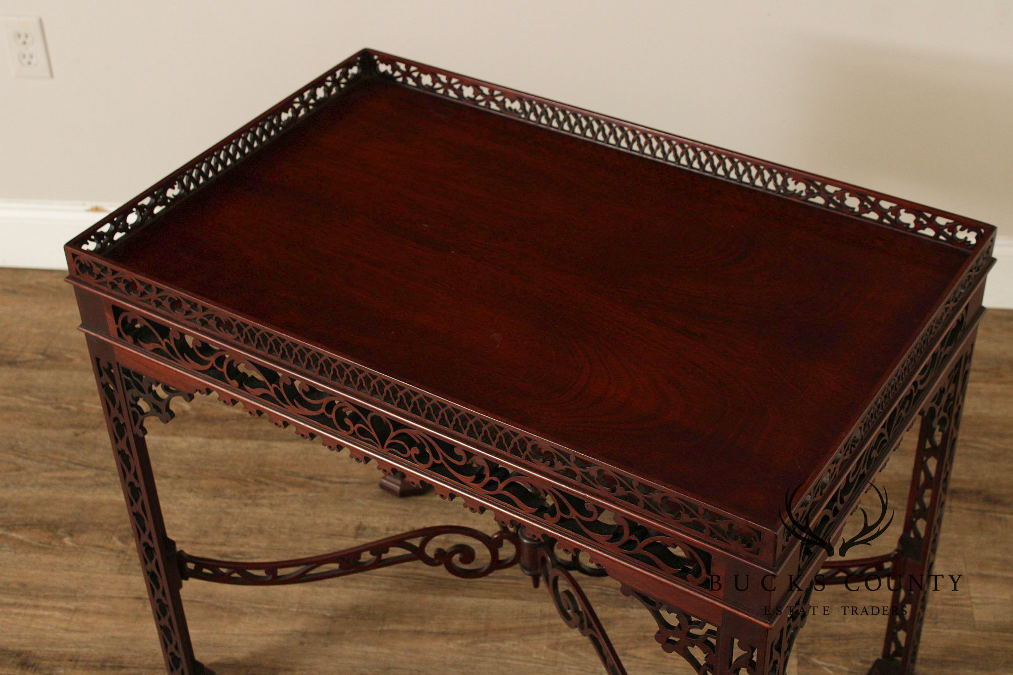 Chinese Chippendale Style Mahogany Tea Table
