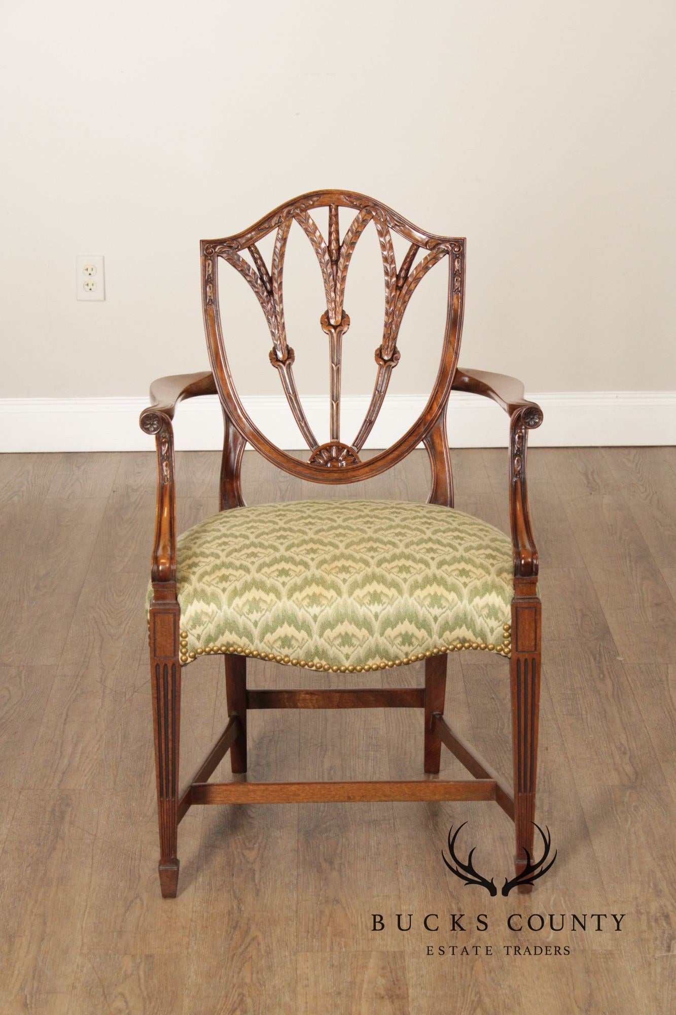 Hepplewhite Style Pair of Mahogany Armchairs