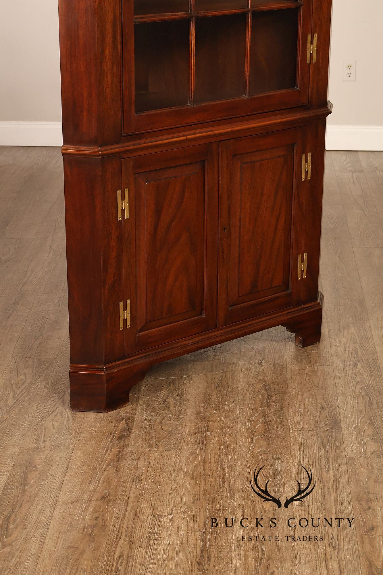 Henkel Harris Solid Mahogany Federal Style Corner Cabinet