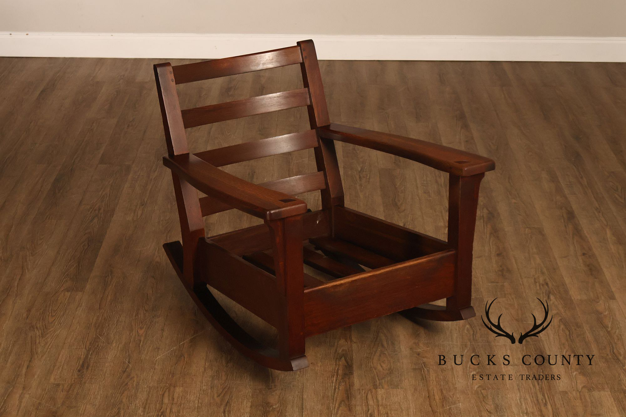 Limbert Arts & Crafts Antique Mission Oak Lounge Chair And Rocking Chair