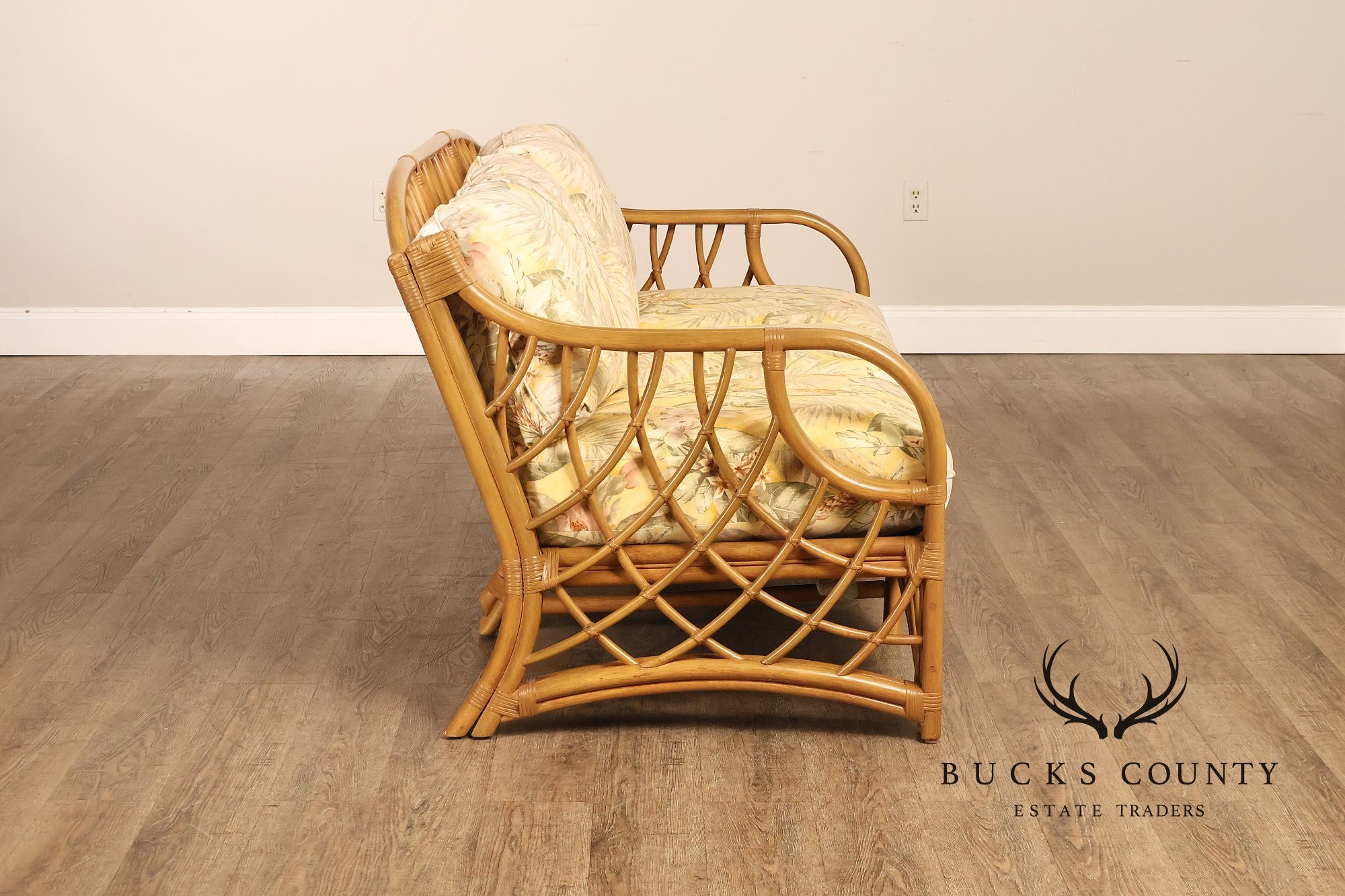 TradeWinds Rattan Sofa With Upholstered Cushions