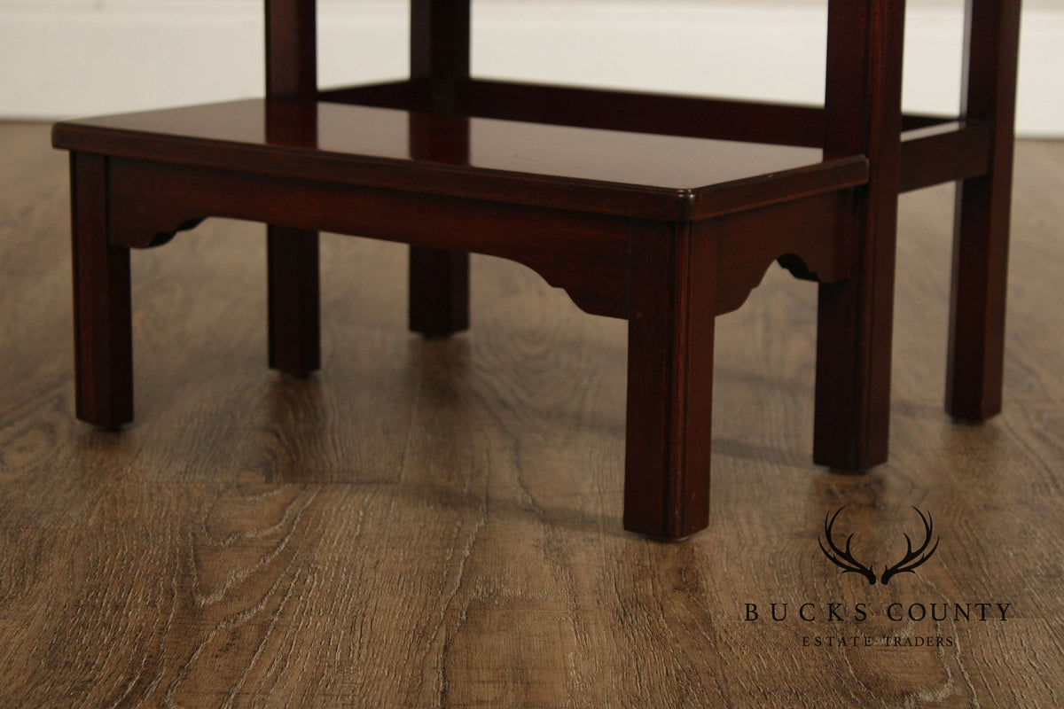 Councill Craftsmen Chippendale Style Inlaid Mahogany Bed Steps