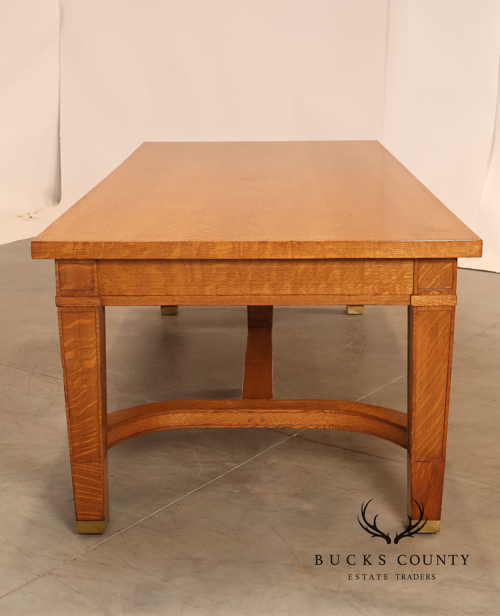 Arts & Crafts Style Large Oak Library Table