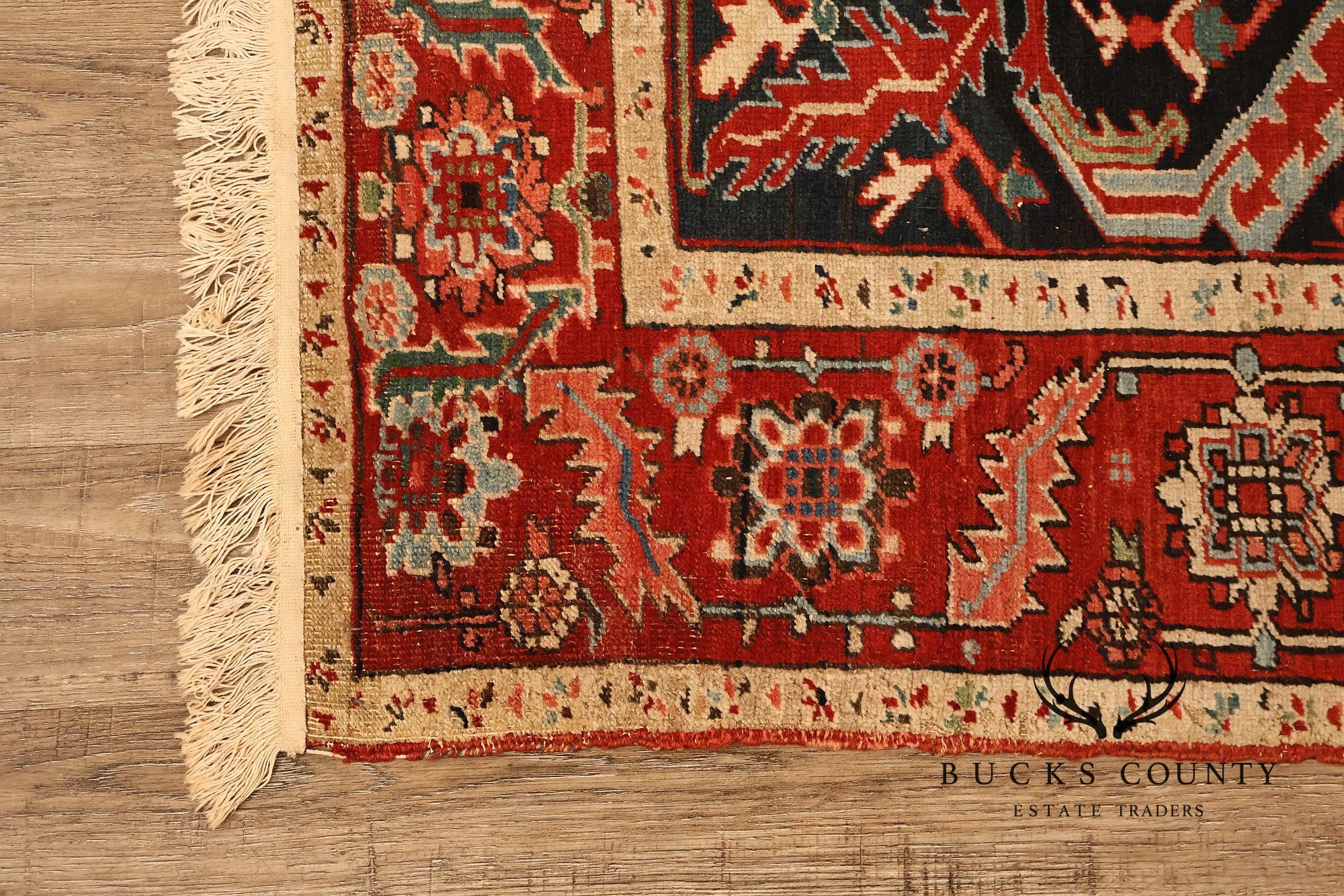 Antique Persian Heriz Hand-Knotted Area Rug – 9'1" x 12'10"