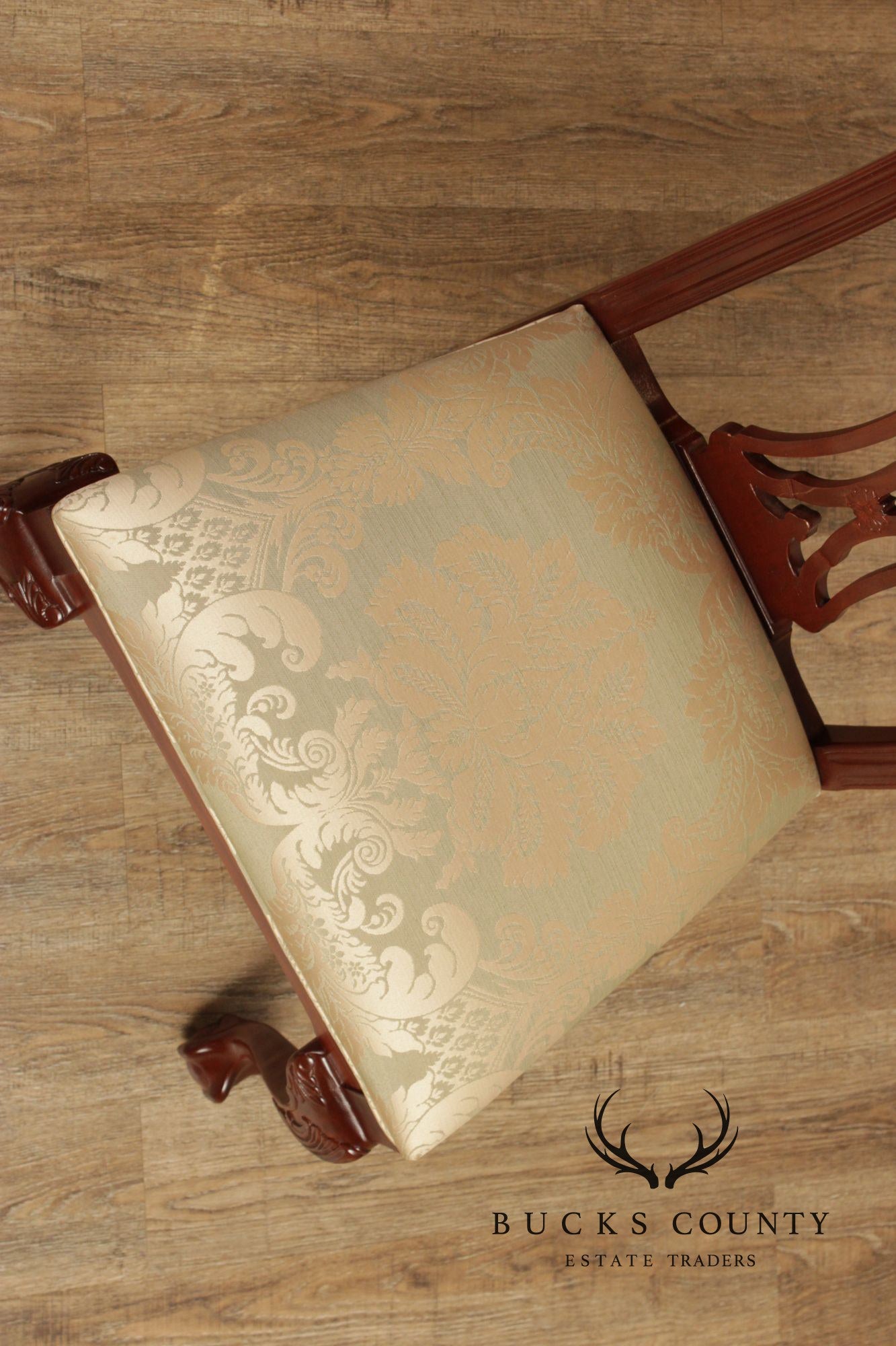 Ethan Allen 18th Century Mahogany Collection Set Of 8 Chippendale Style Dining Chairs