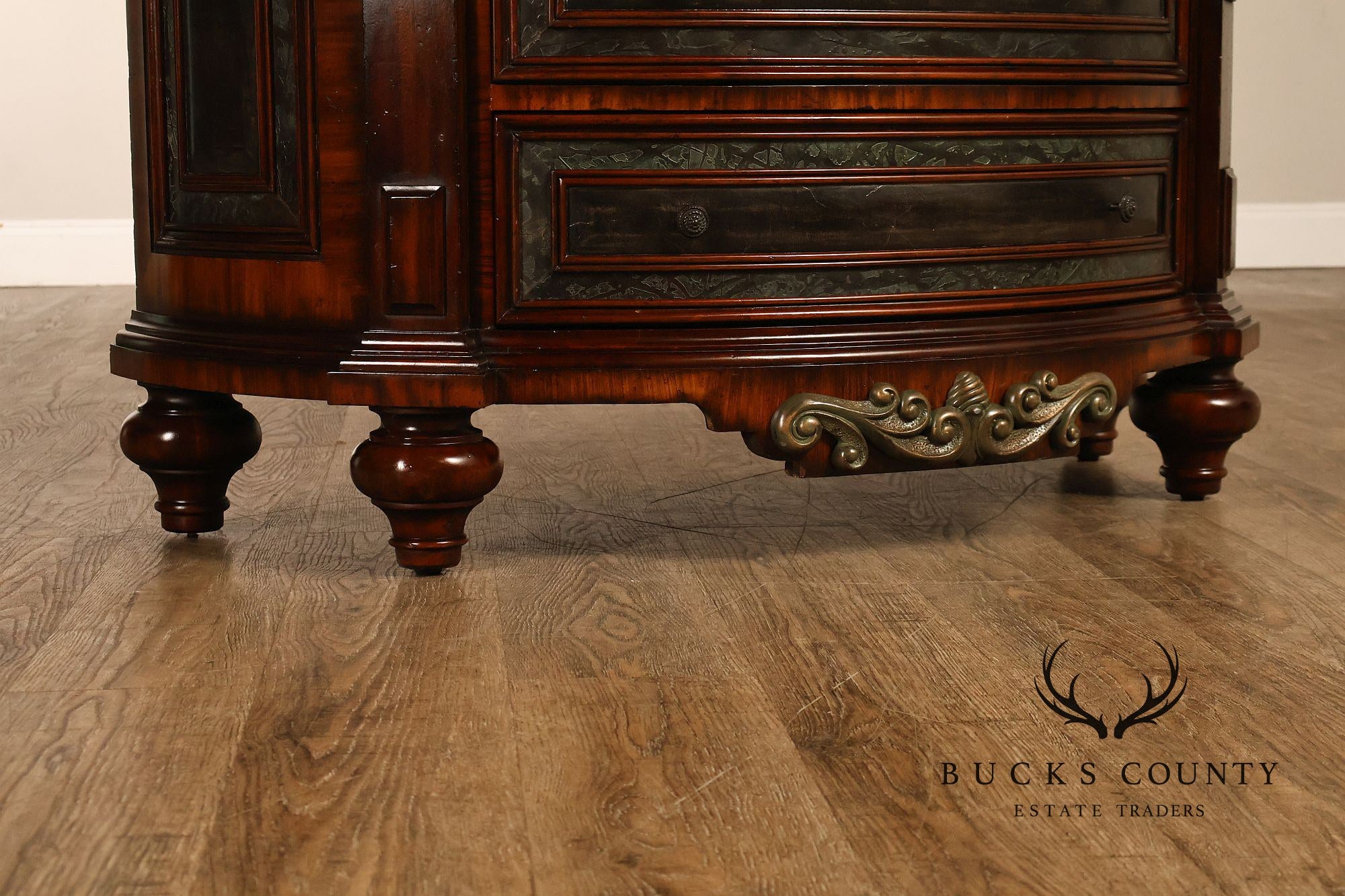 Maitland-Smith Pair Of Mahogany Three Drawer Chest Nightstands