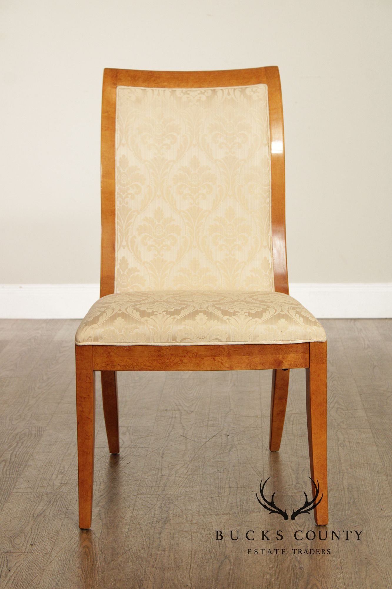 Hickory White Empire Style Set of Eight Maple Dining Chairs