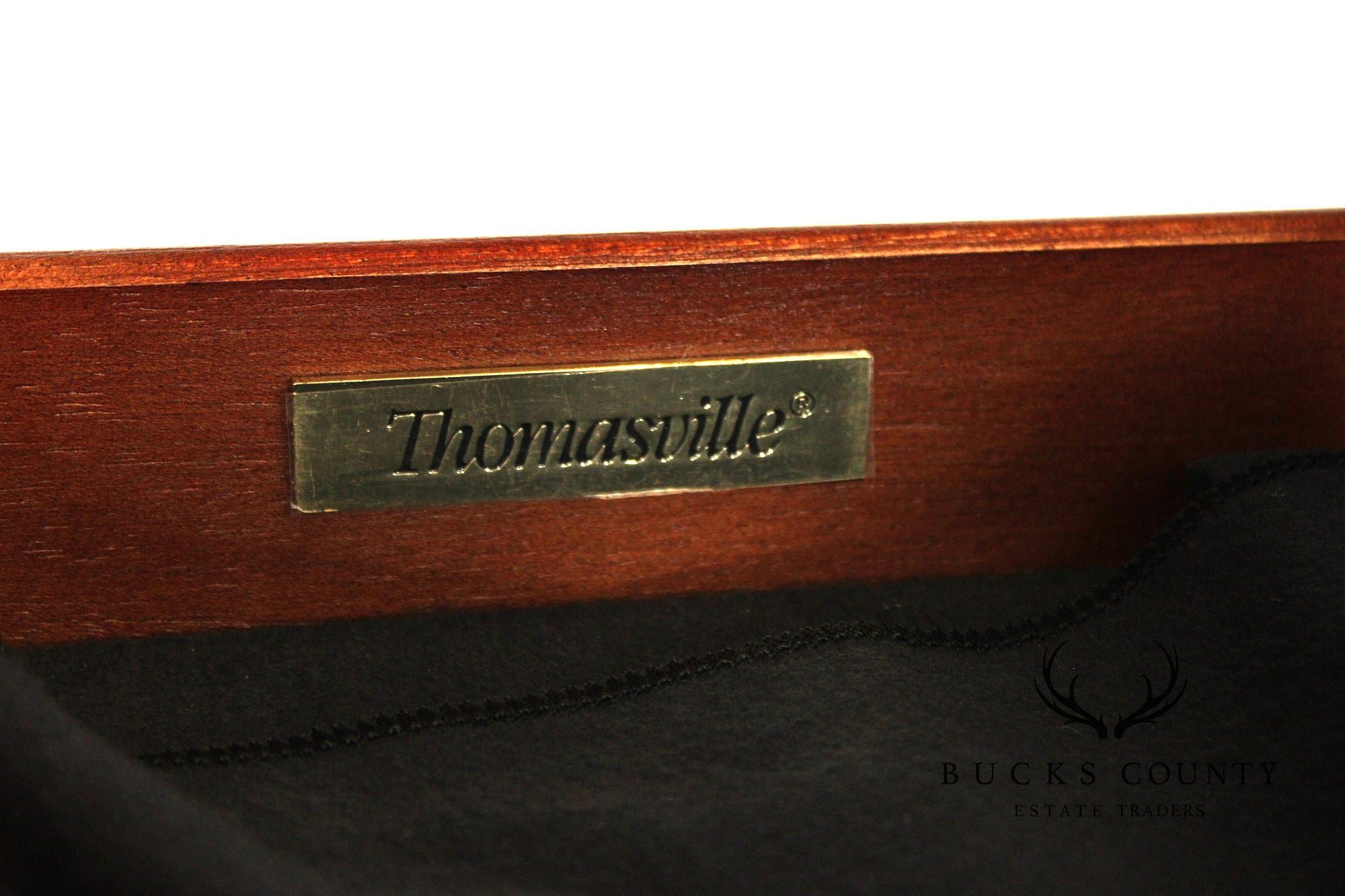 Thomasville Art Deco Style Bogart Collection Granite Top Demilune Sideboard