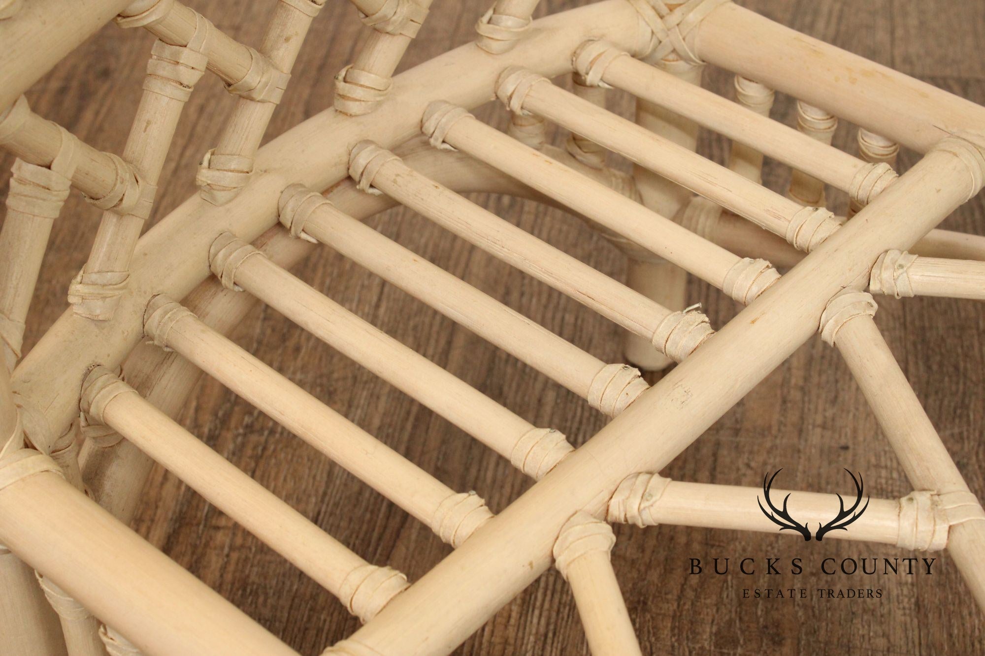 Ficks Reed Glass Top Rattan Console