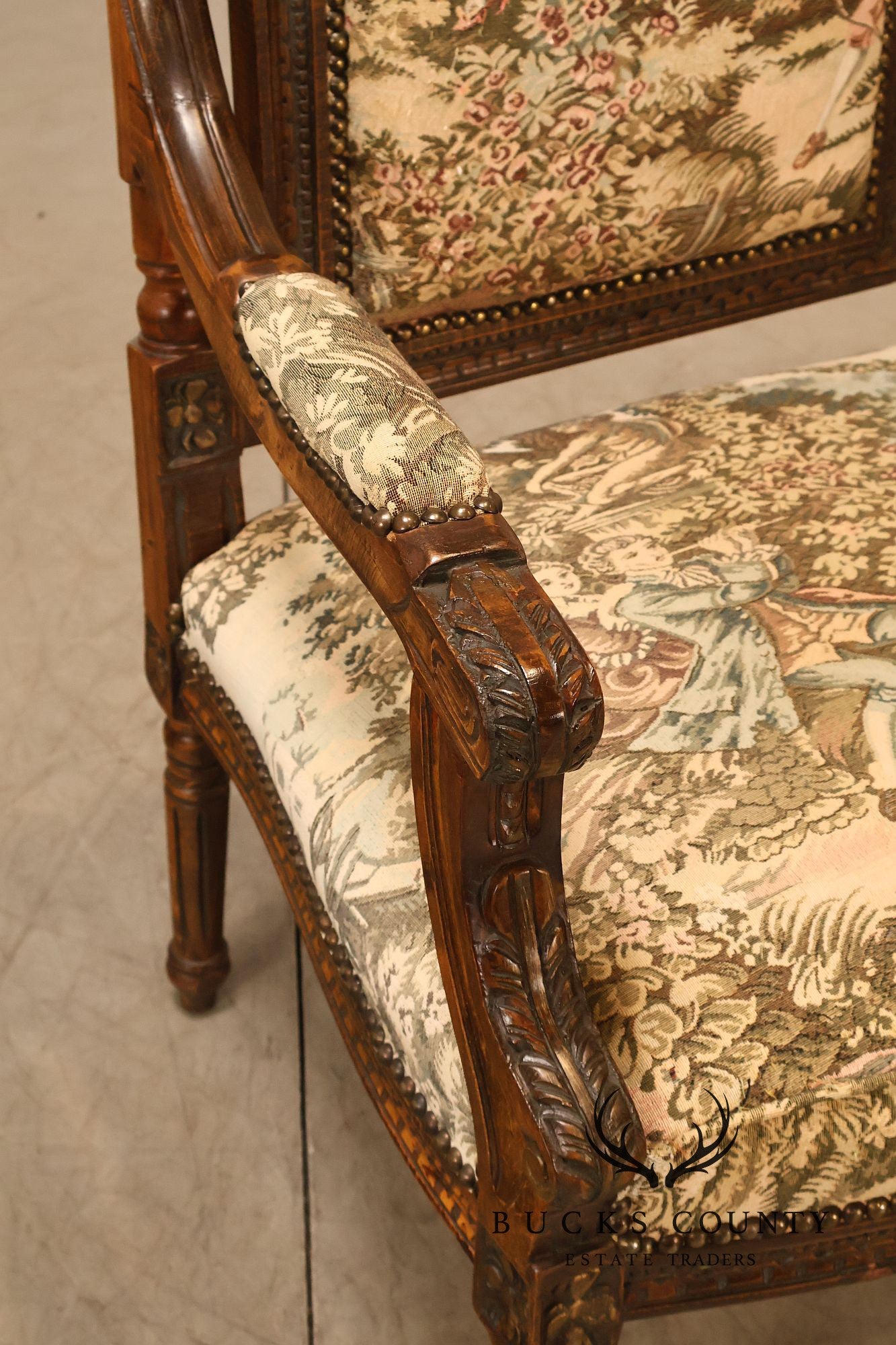 Italian Louis XVI Style Carved Throne Chair