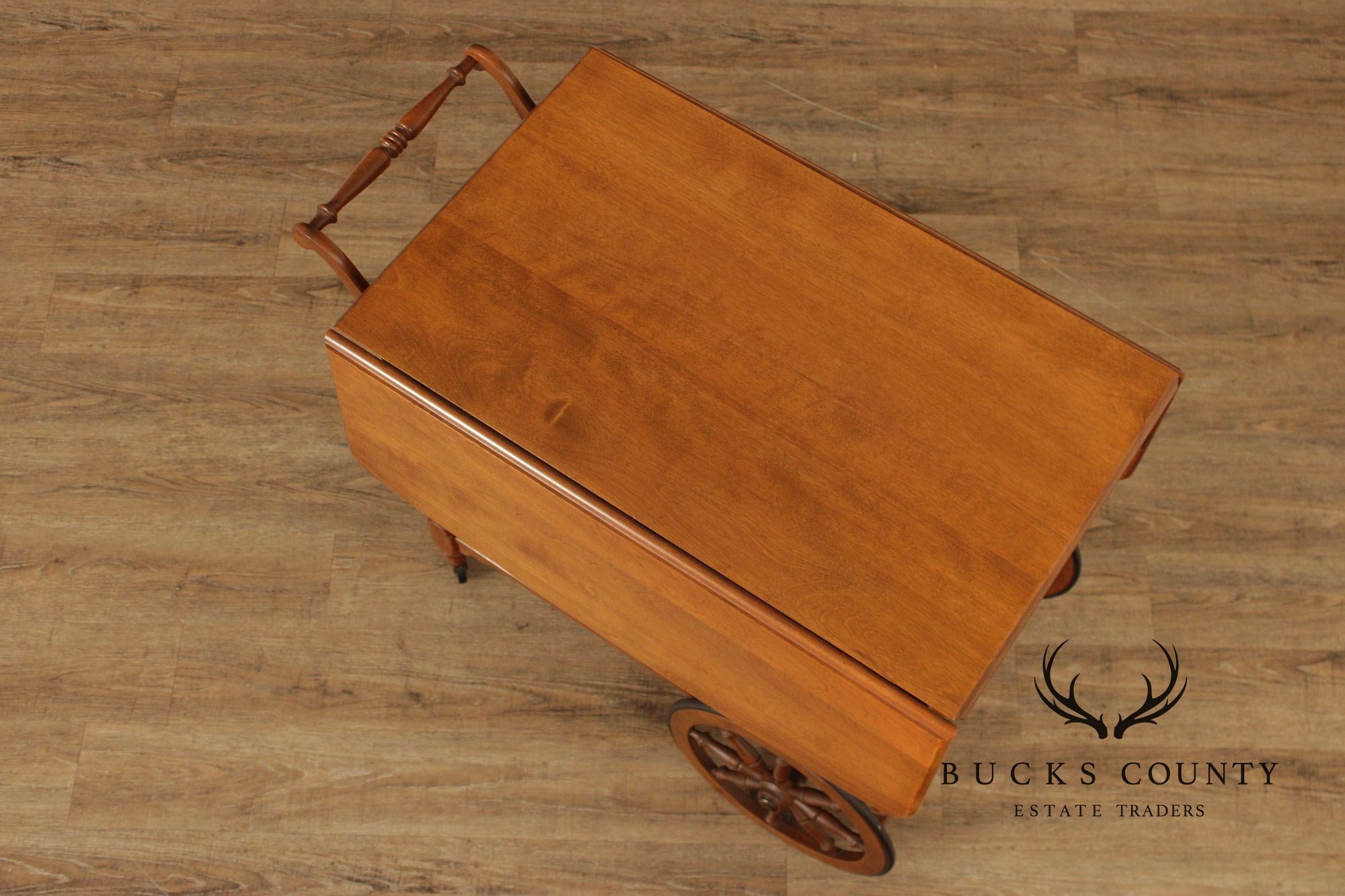 Ethan Allen Early American Maple Drop-Leaf Tea Cart