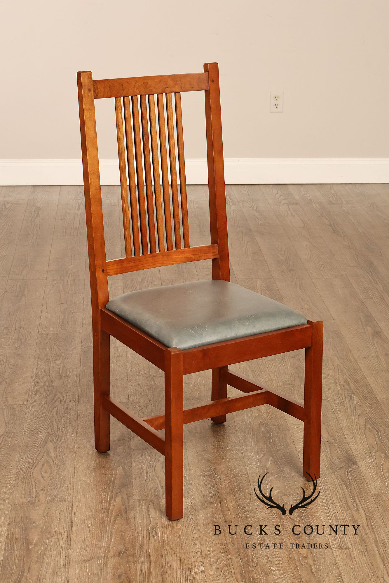 Stickley Mission Collection Set Of Eight Cherry Spindle Dining Chairs