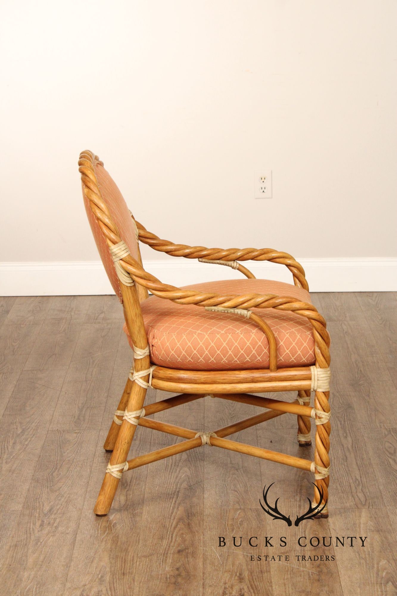 McGuire Set of Four Rattan Armchairs