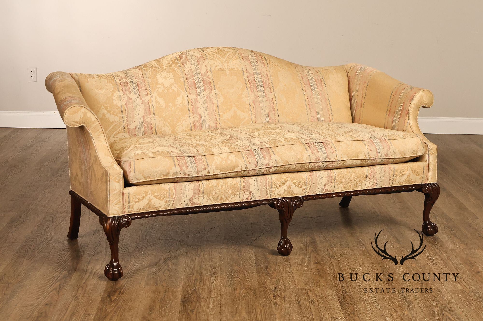 Hickory Chair Chippendale Style Mahogany Camelback Sofa