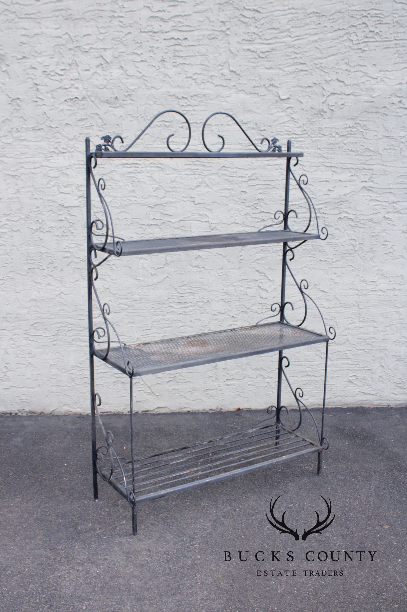 French Style Wrought Iron Three-Tier Outdoor Baker's Rack