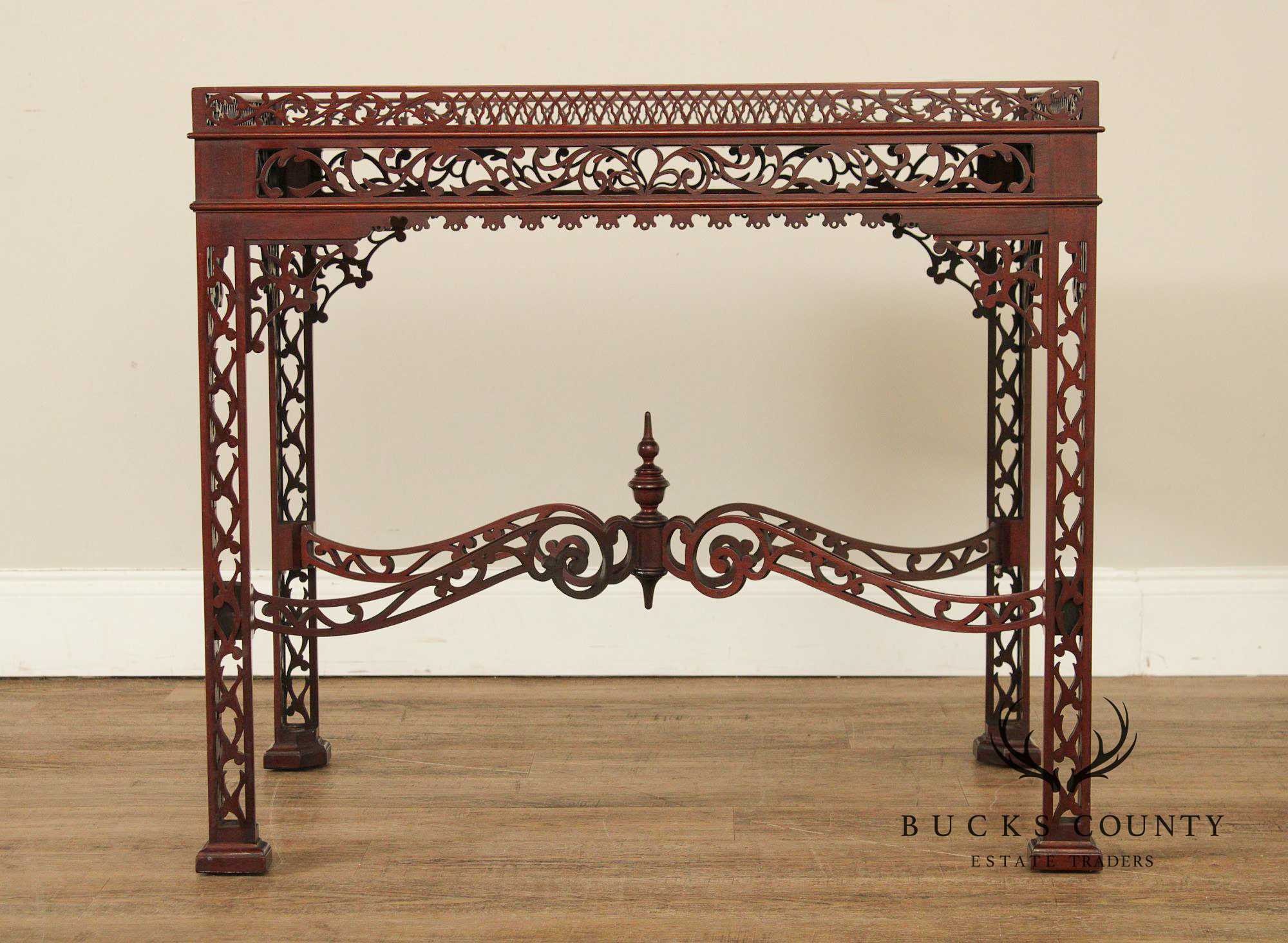 Chinese Chippendale Style Mahogany Tea Table
