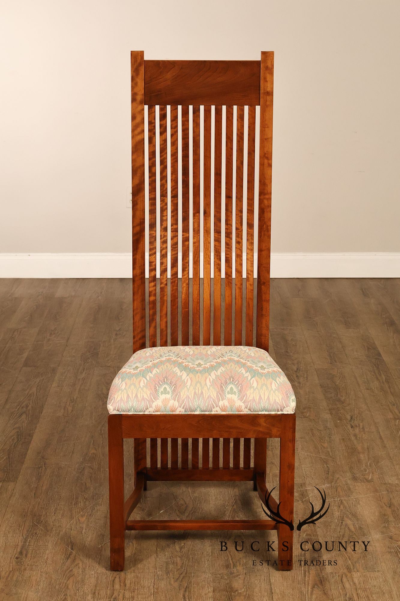 Paul Downs Cabinetmakers Set of Four Highback Spindled Cherry Dining Chairs