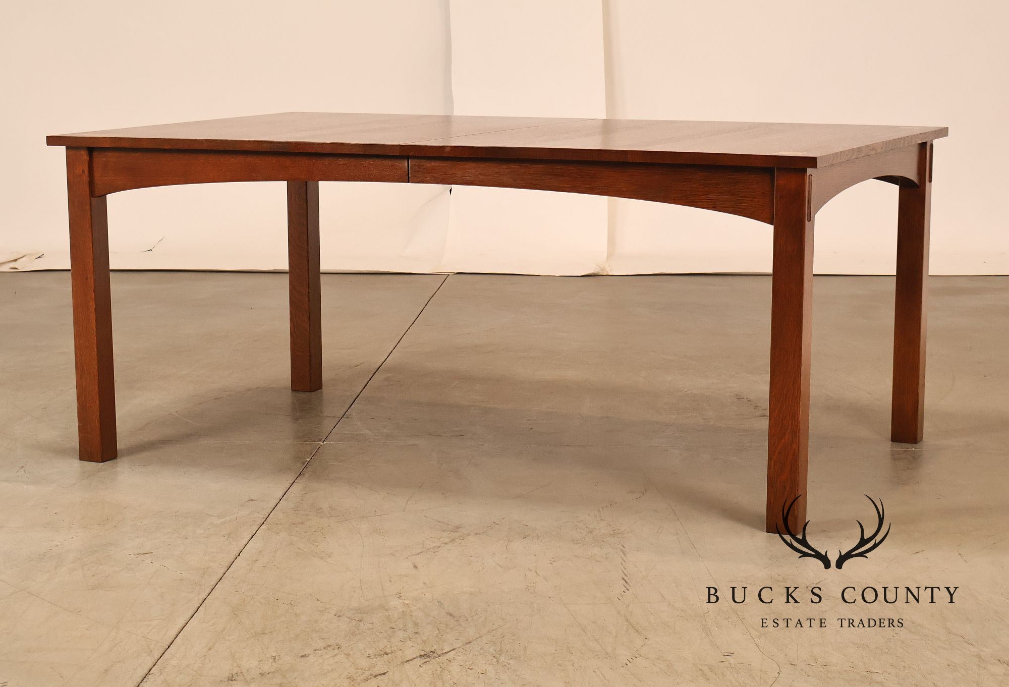 Stickley Mission Collection Harvey Ellis Inlaid Oak Extendable Dining Table
