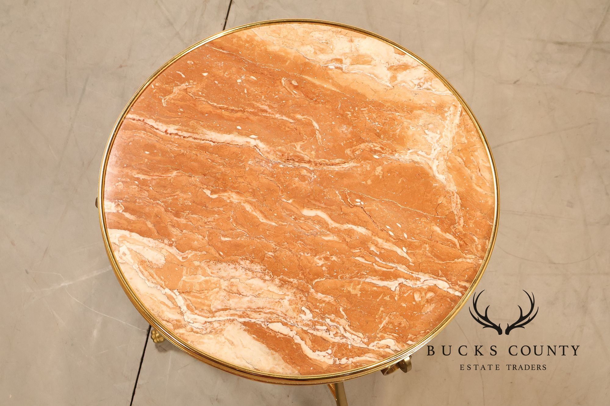 Neoclassical Style Pair of Marble Top Gueridon Side Tables