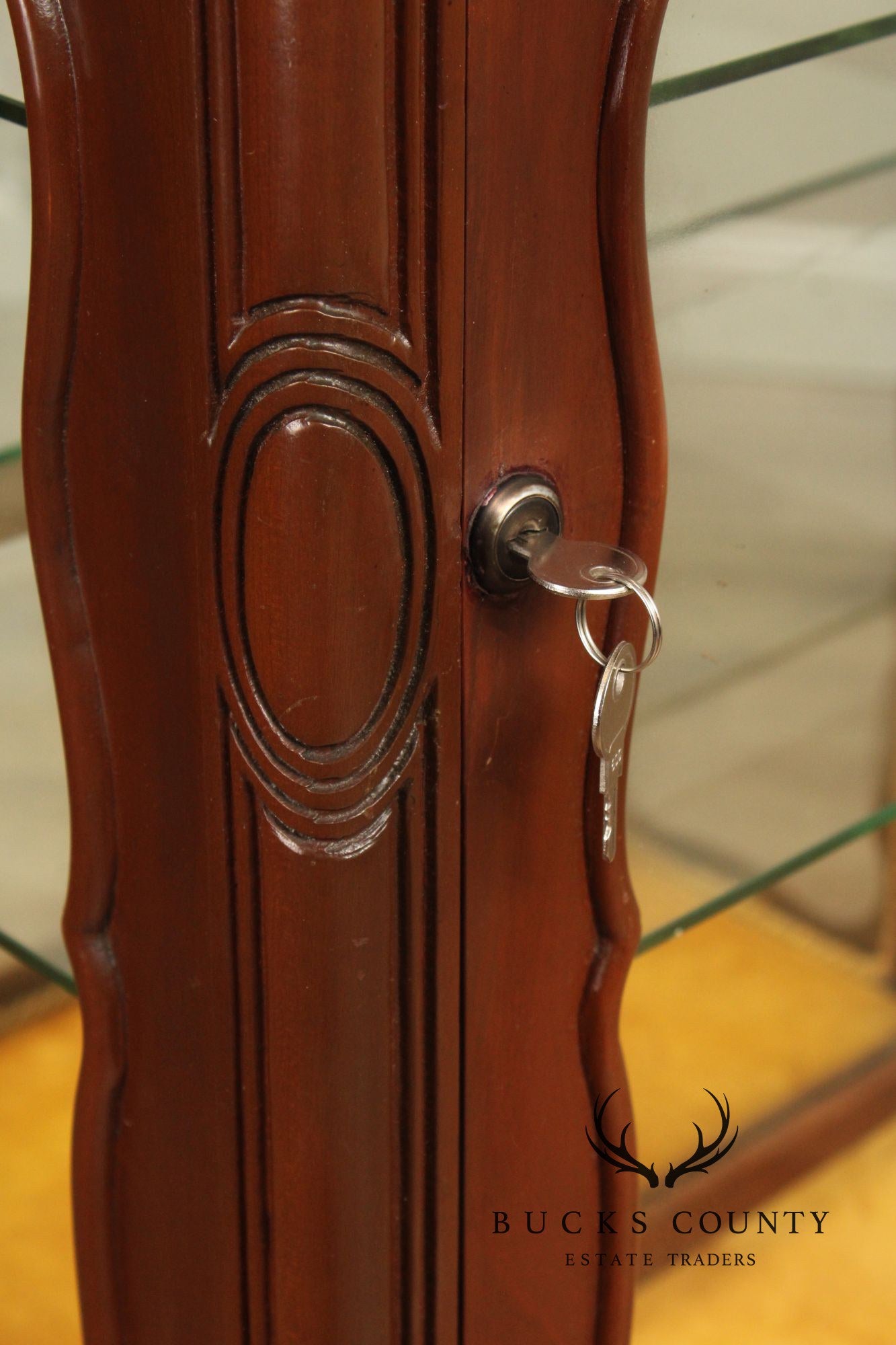 French Style Vintage Glass Curio Vitrine Cabinet