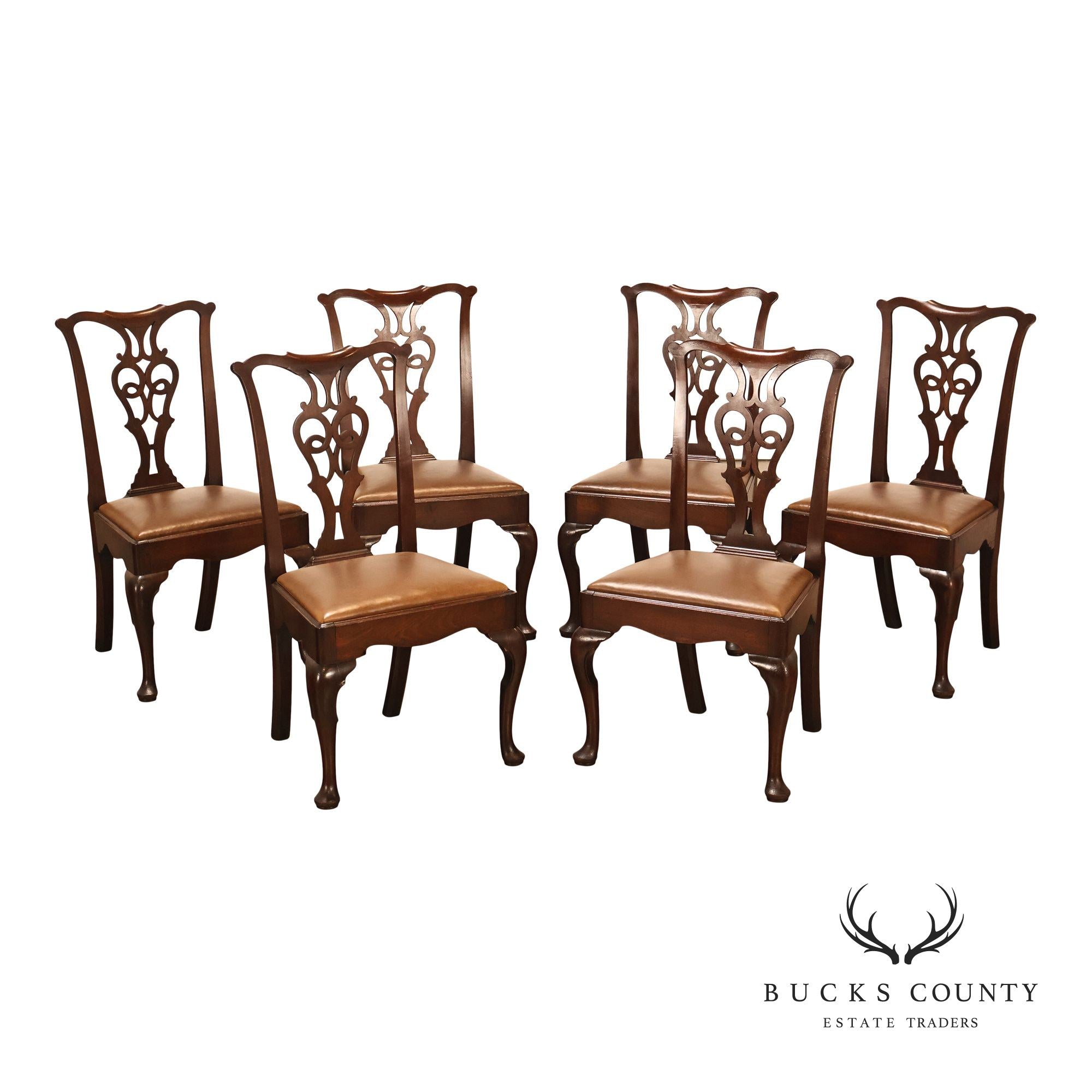 Georgie III Style Antique Set of Six Mahogany Dining chairs