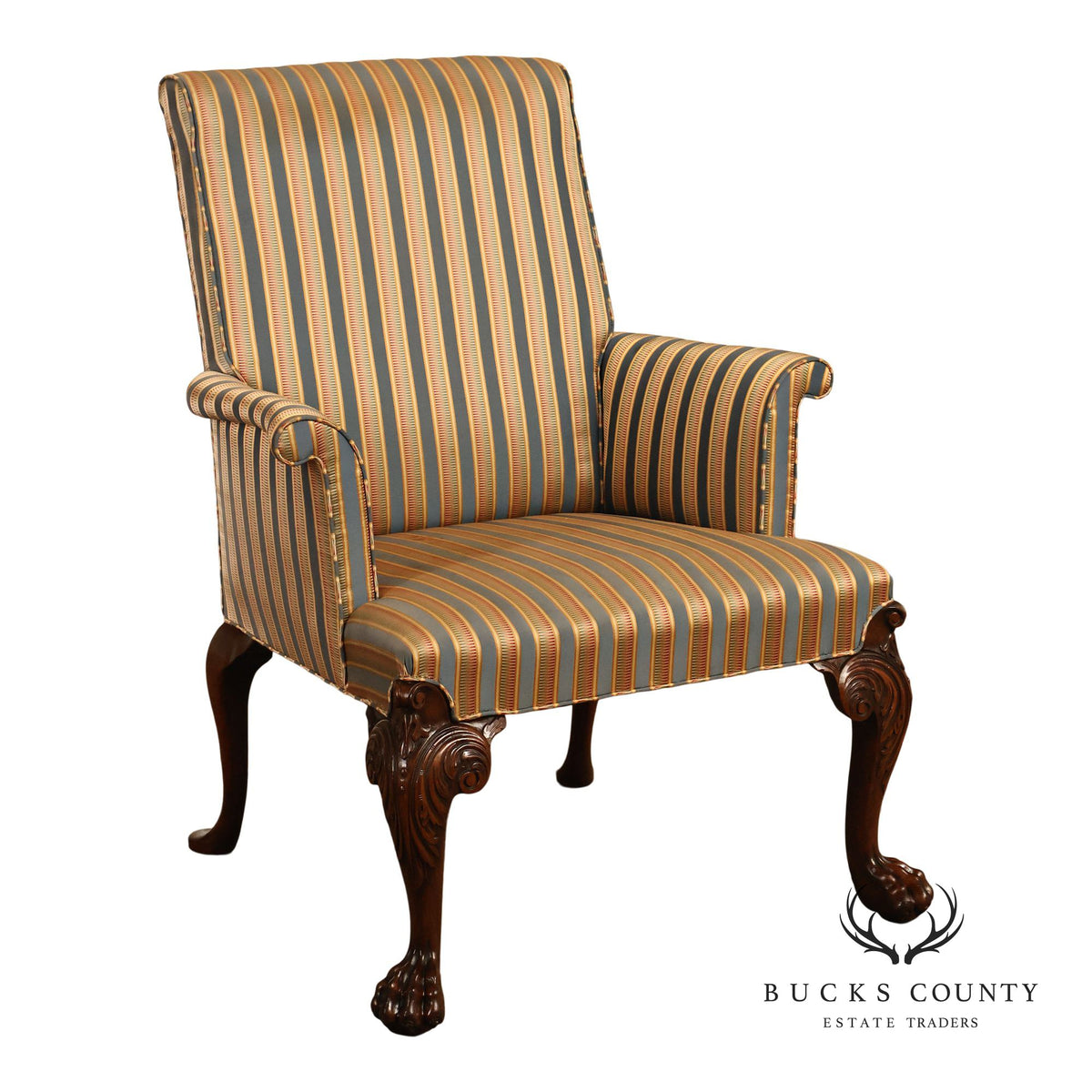 Georgian Style Carved Mahogany Armchair