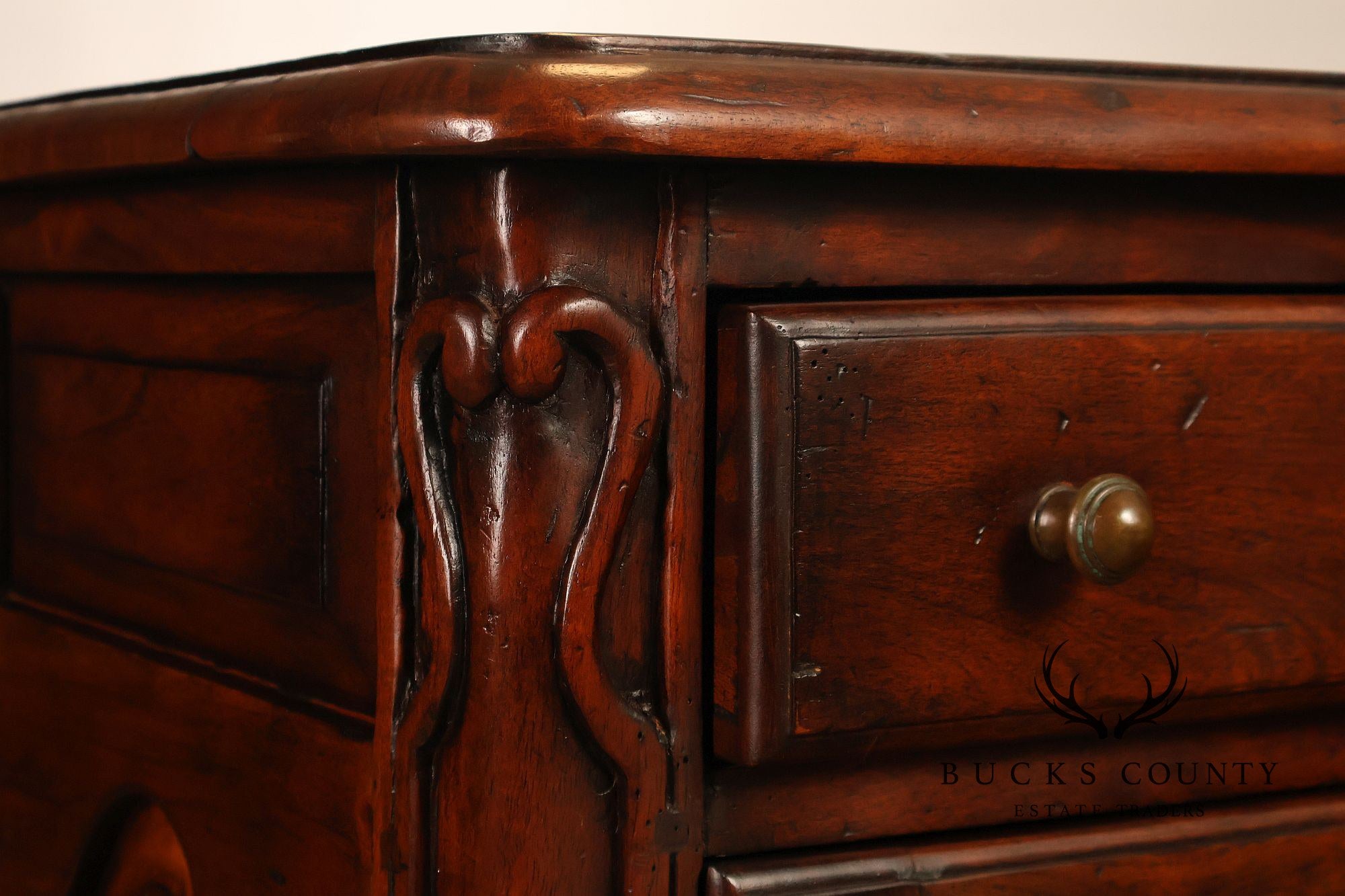 Morgan Hill French Country Style Carved Wood Buffet Sideboard Server