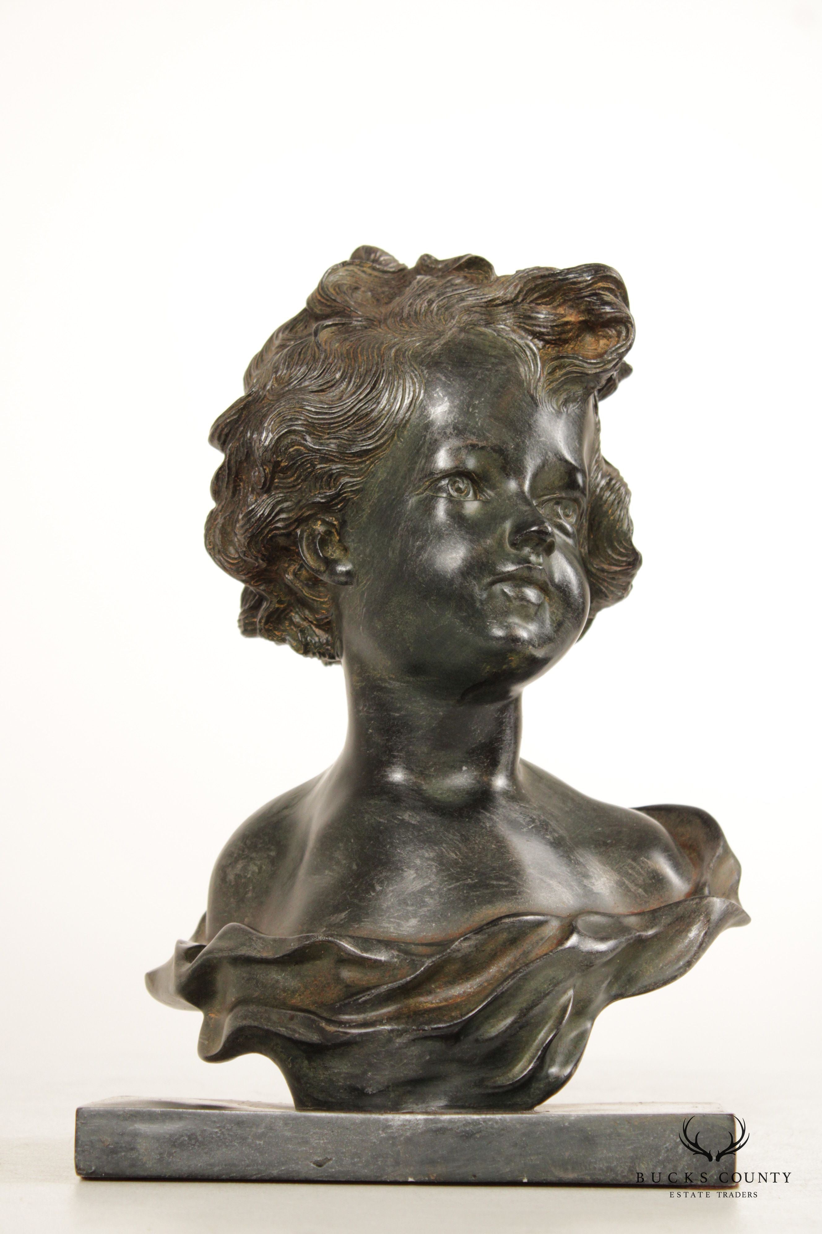 Vintage Classical Style Bronzed Bust Statue