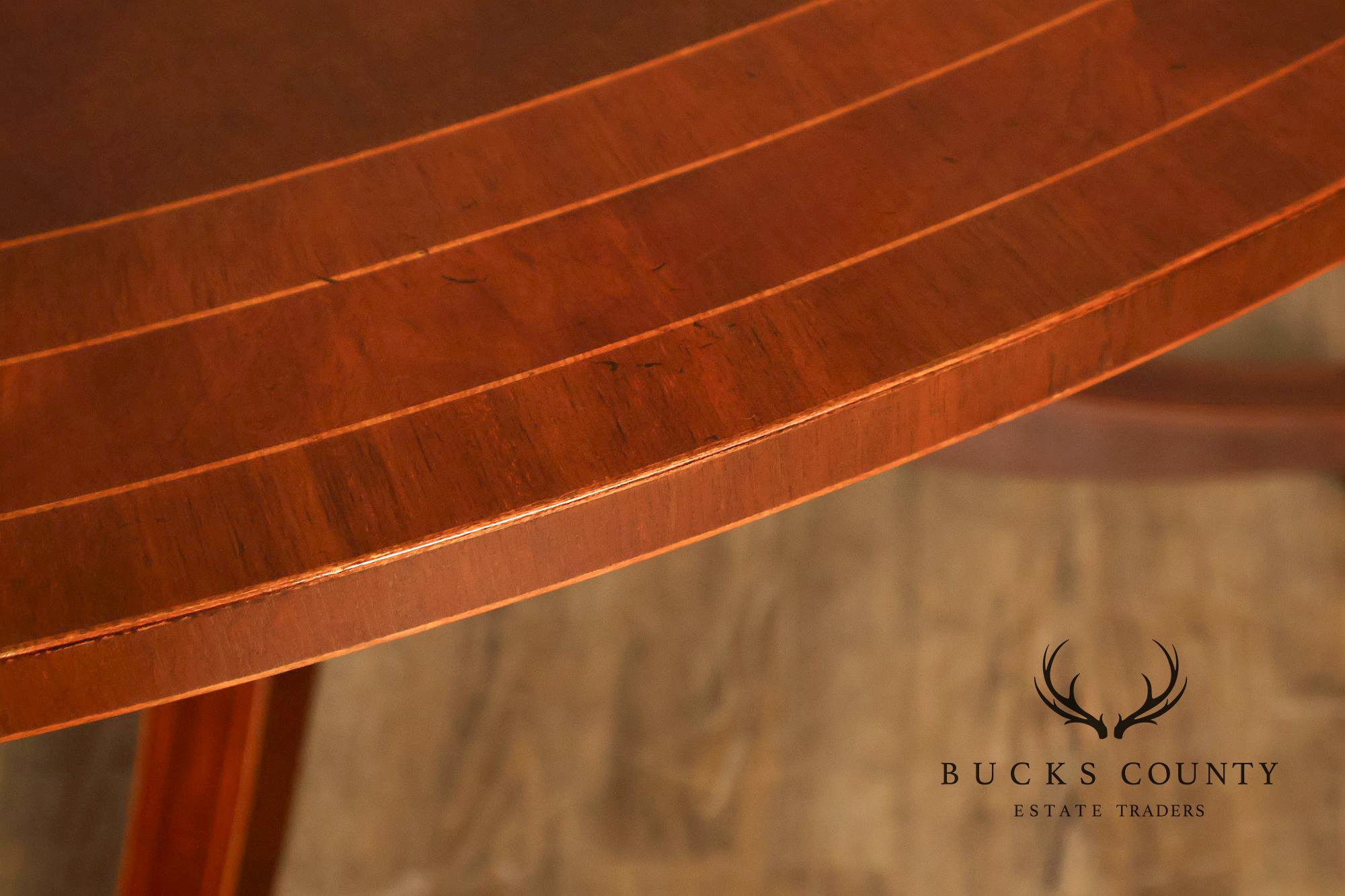 Baker Regency Style Banded Mahogany Extendable Dining Table