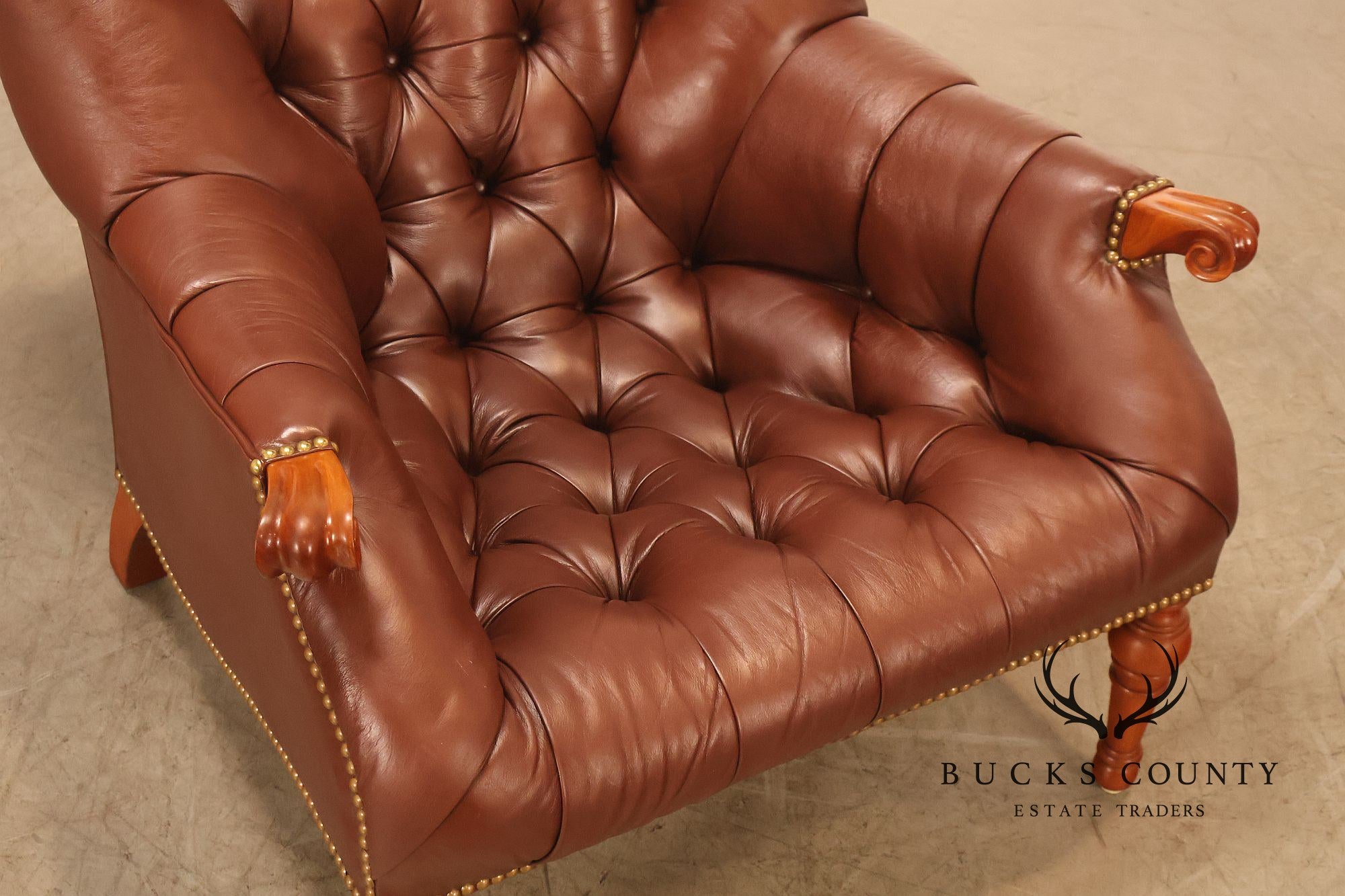Stickley Tufted Leather 'Leopold' Armchair