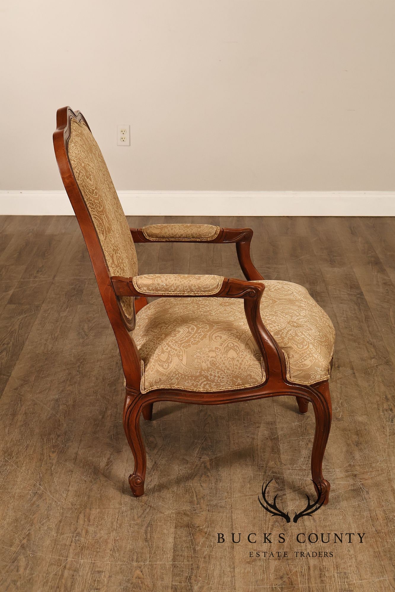 Ethan Allen French Louis XV Style Pair of Fauteuil Armchairs