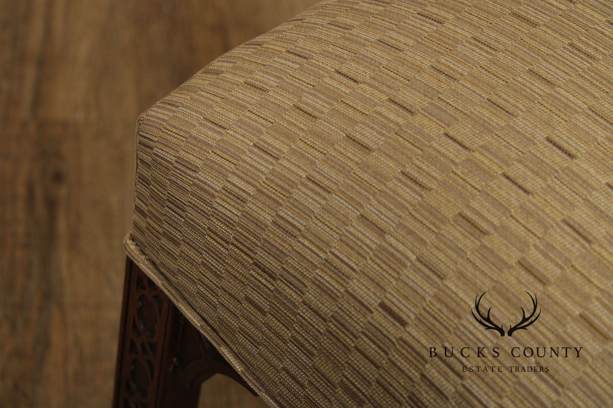 Chinese Chippendale Style Pair of Mahogany Stools